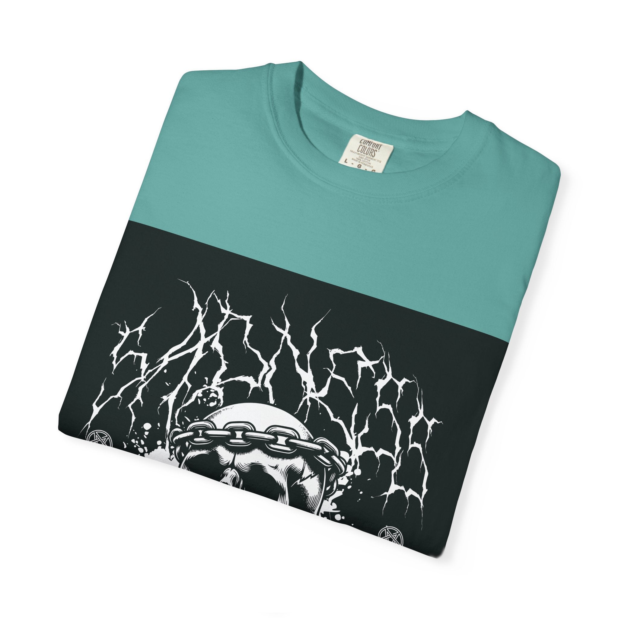 Graphic T-Shirt — 'Break a Path Through the Darkness' Skull Lightning Design