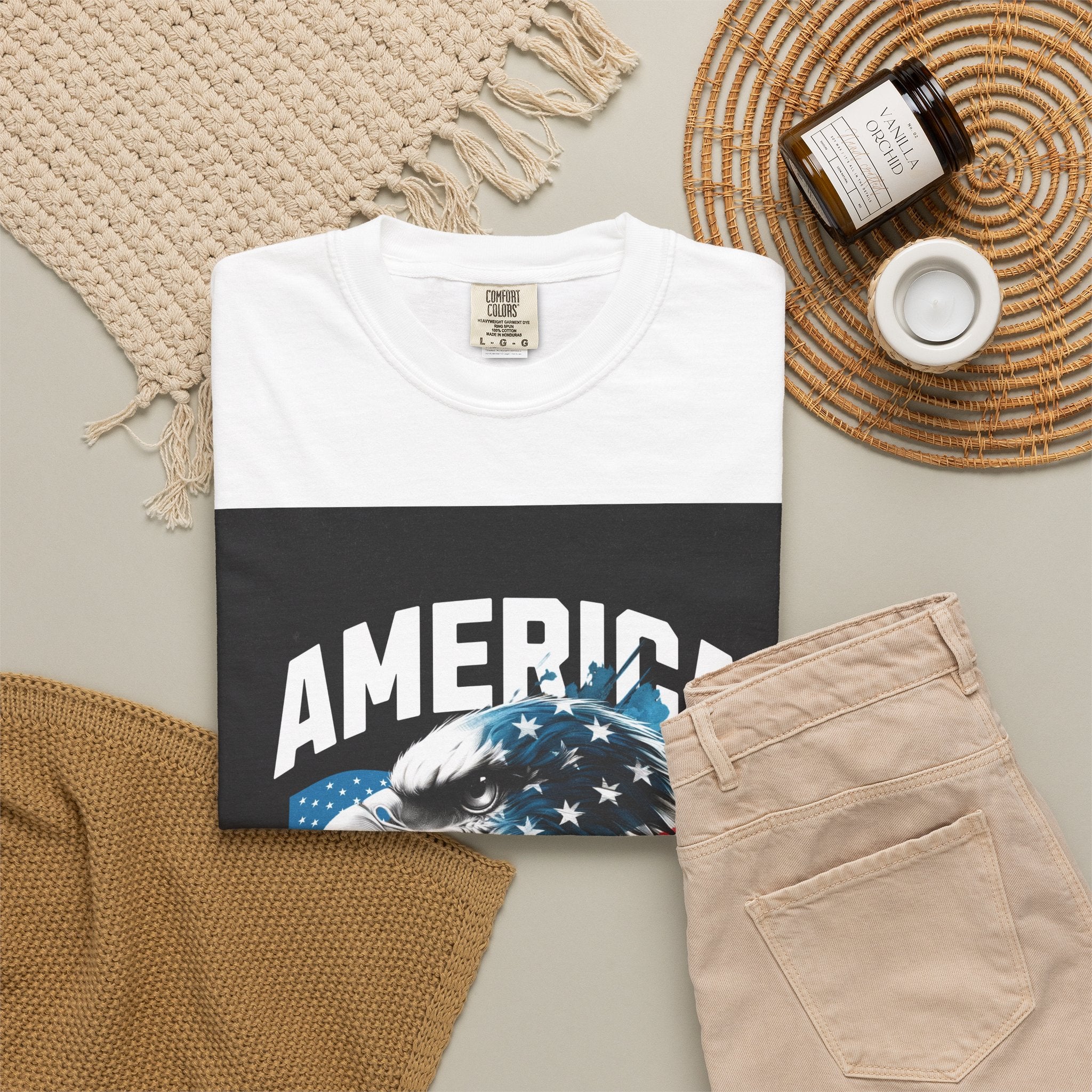 Independence Day T-shirt — 'America' Eagle Flag 4th of July Tee