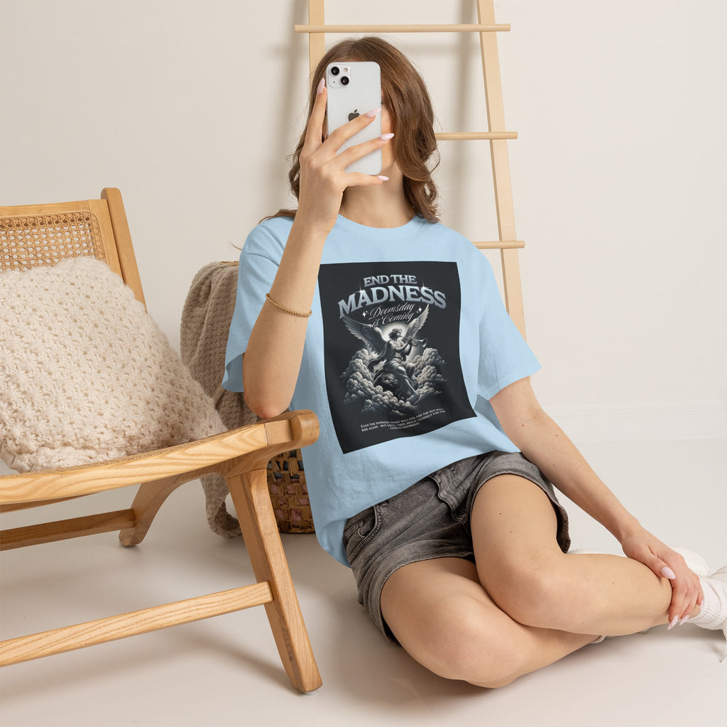 End the Madness Angel Graphic Tee — Vintage Gothic Band-Style T-Shirt