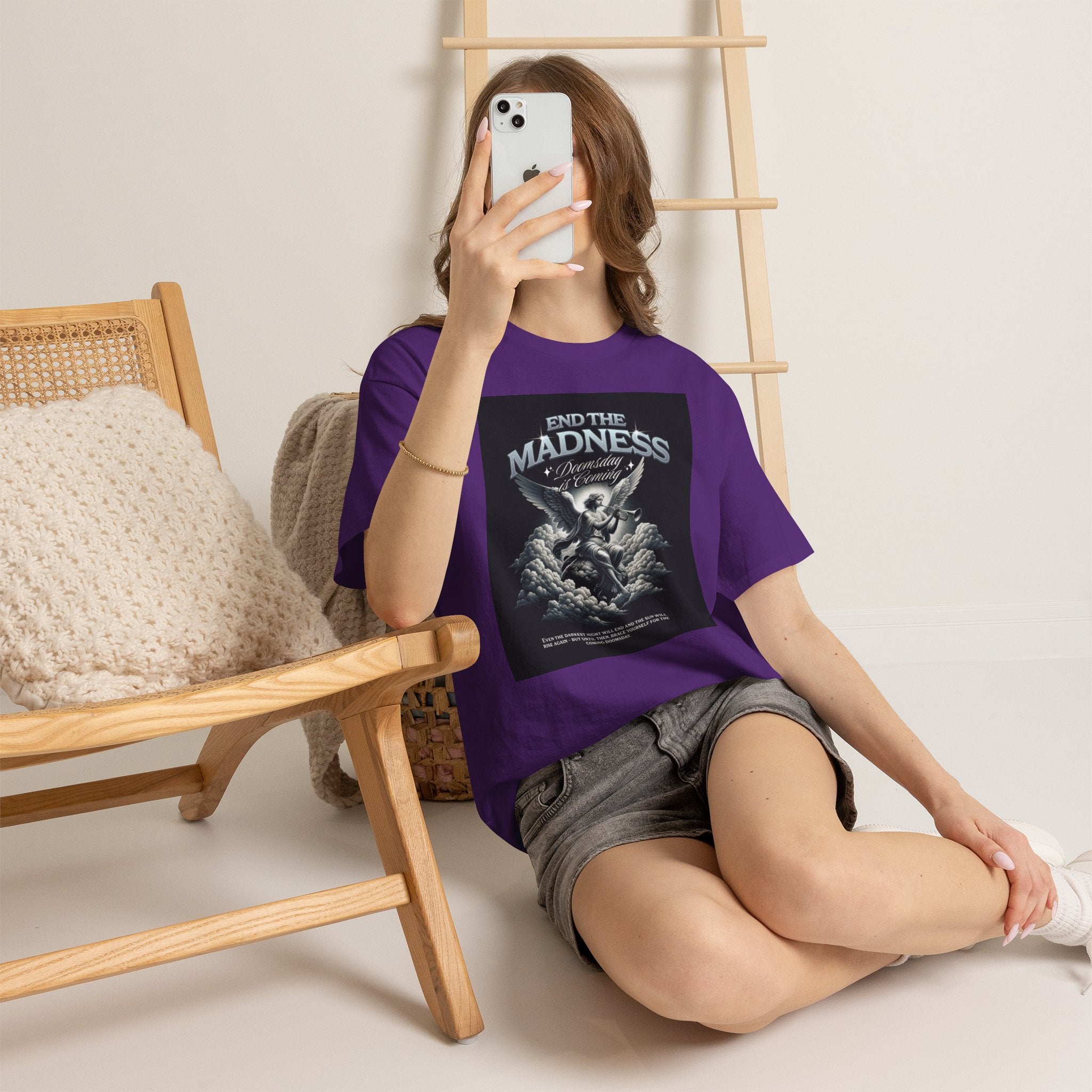 End the Madness Angel Graphic Tee — Vintage Gothic Band-Style T-Shirt