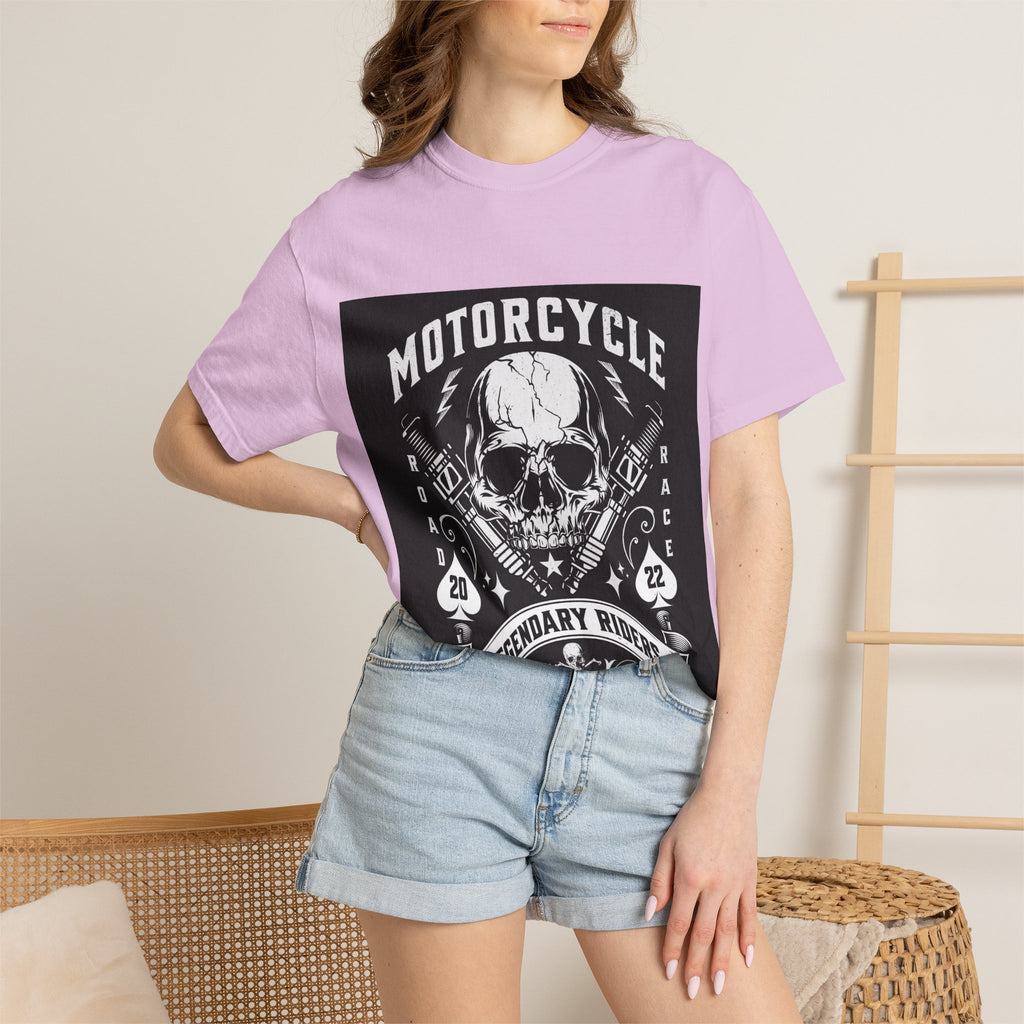 Motorcycle Skull Tee — "Legendary Riders" Vintage Biker Graphic T-Shirt