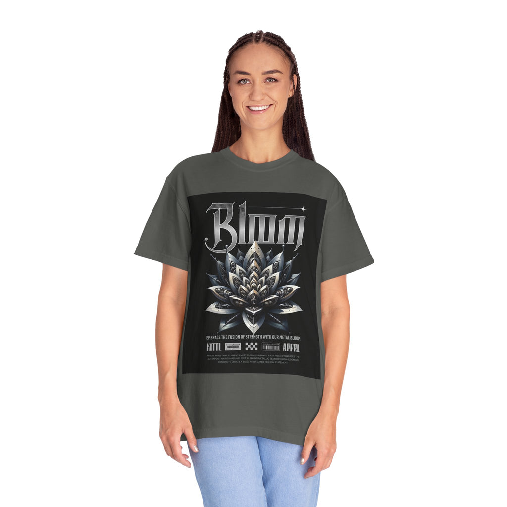 Metal Lotus Graphic T-Shirt — "Bloom" Gothic Band Poster Tee