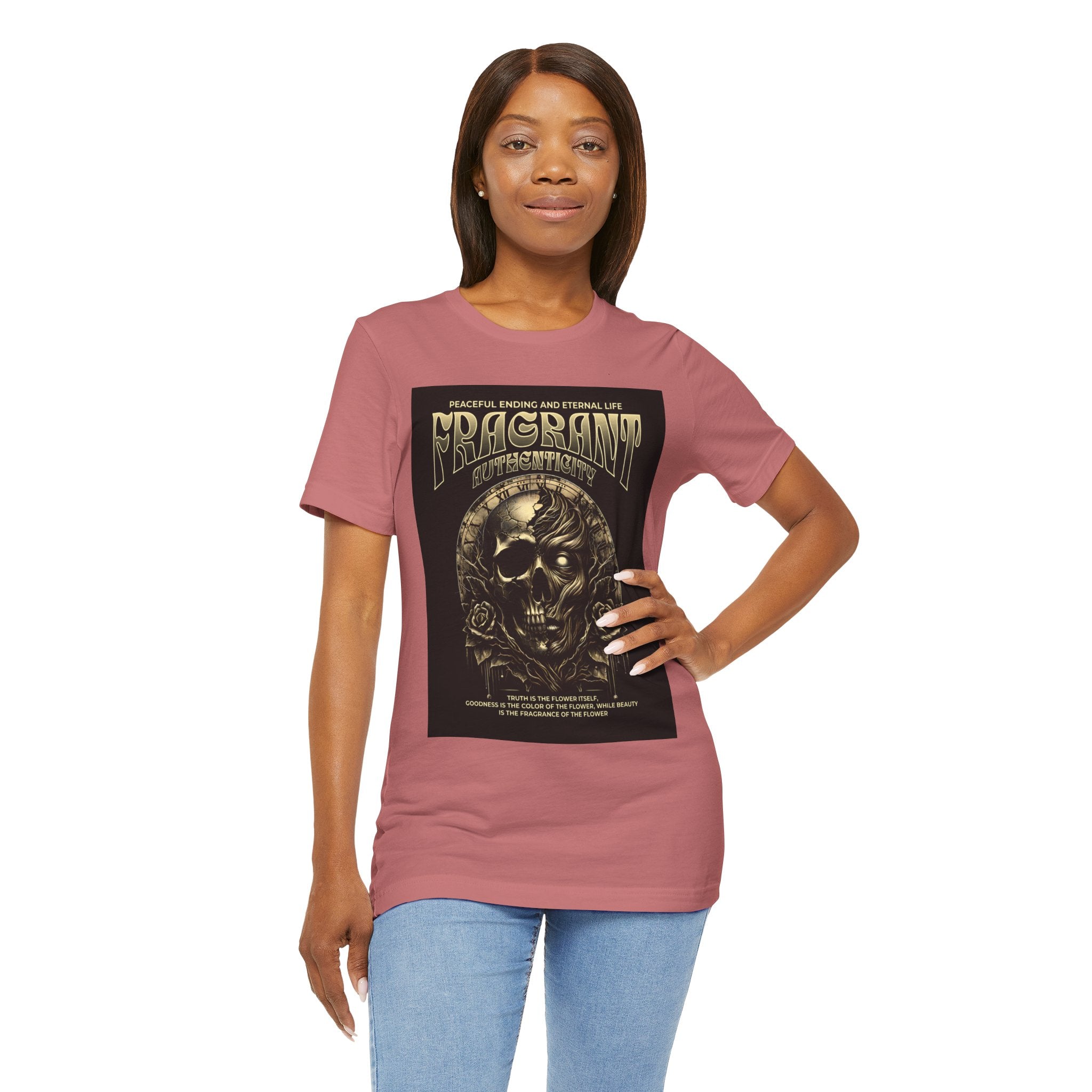 Skull & Roses Graphic Tee — "Fragrant" Vintage Gothic Band Shirt