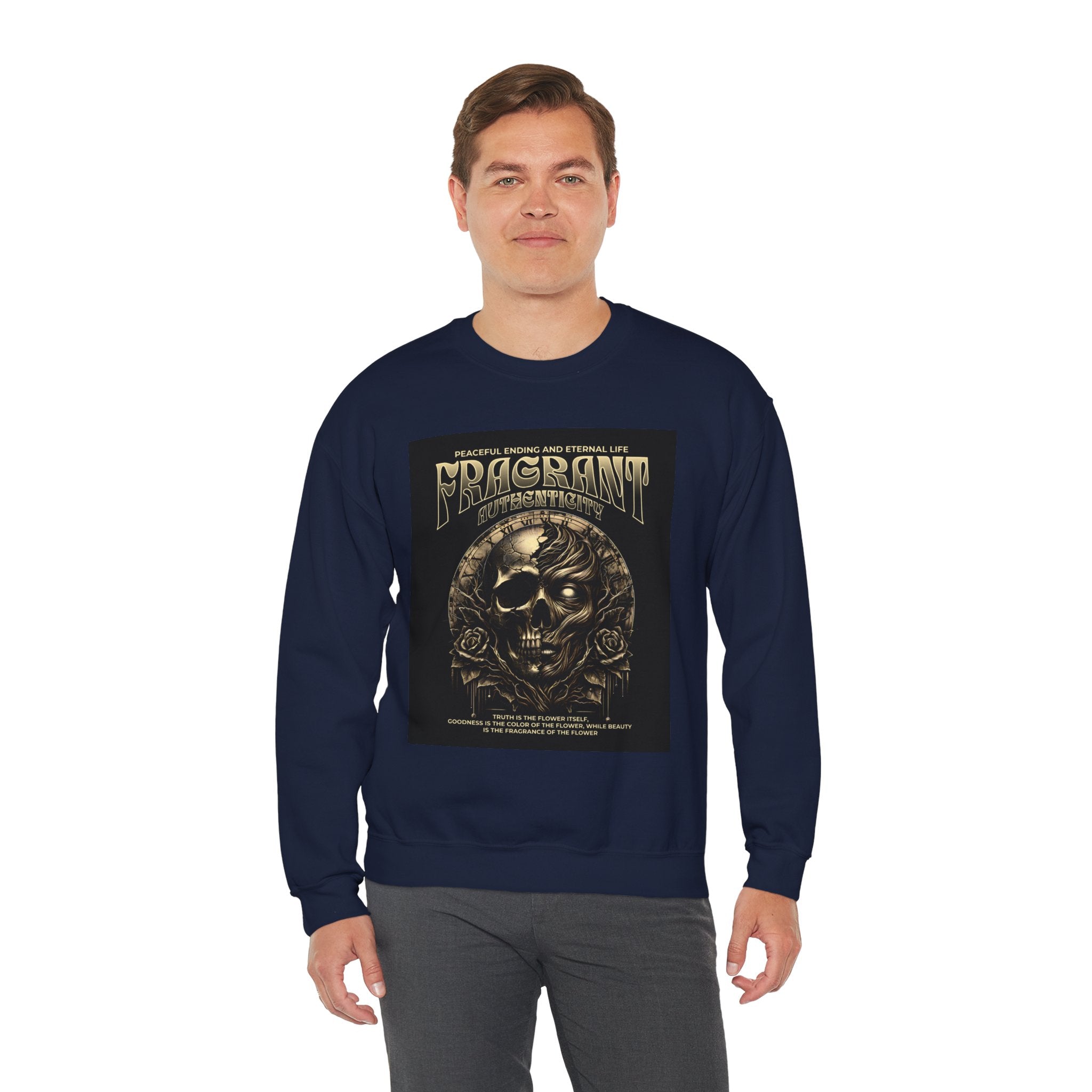 Skull & Roses Crewneck Sweatshirt — “Decrepit” Gothic Graphic