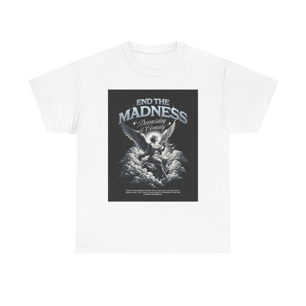 End the Madness Angel Graphic Tee — Vintage Gothic Band-Style T-Shirt
