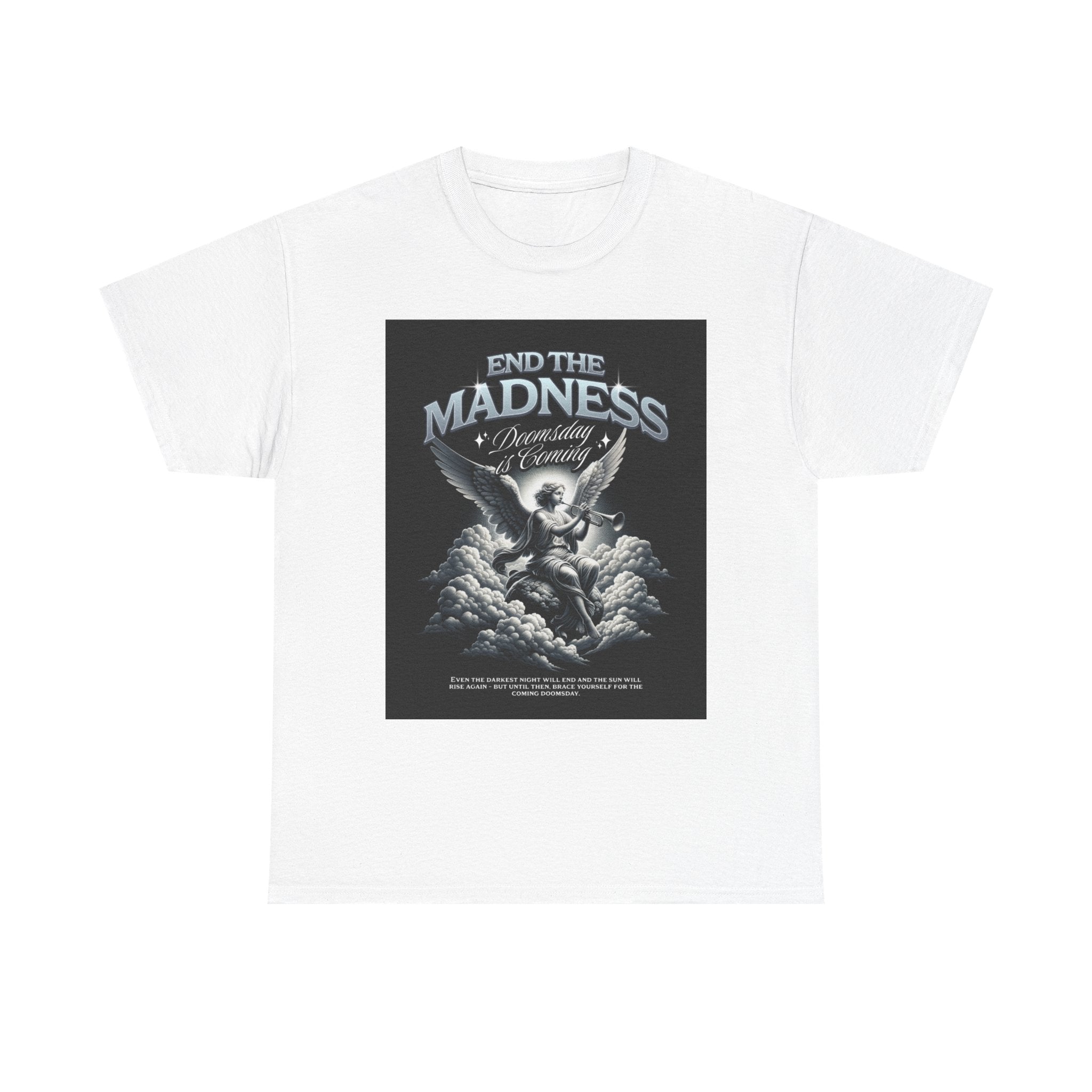 End the Madness Angel Graphic Tee — Vintage Gothic Band-Style T-Shirt