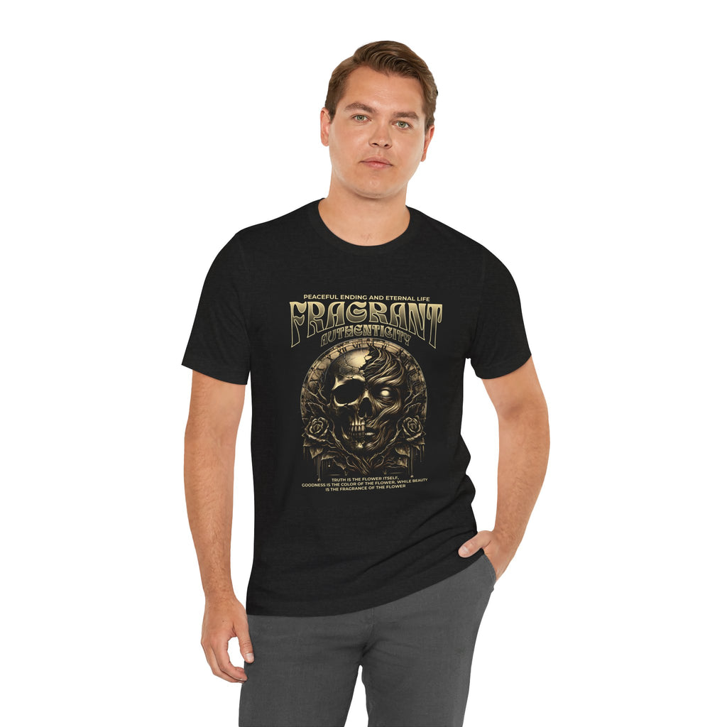 Skull & Roses Graphic Tee — "Fragrant" Vintage Gothic Band Shirt