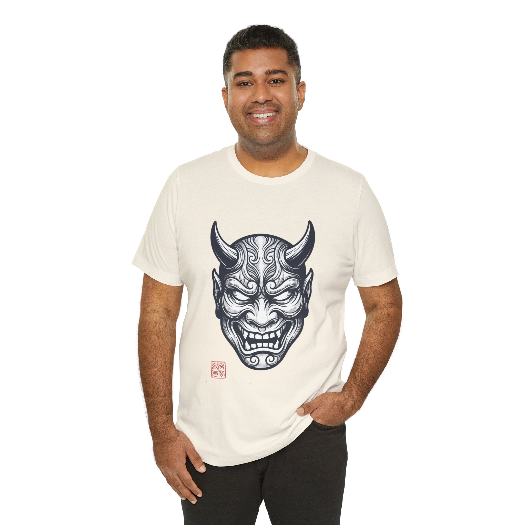 Demon Hannya Mask T‑Shirt — Japanese Oni Tattoo Graphic Tee