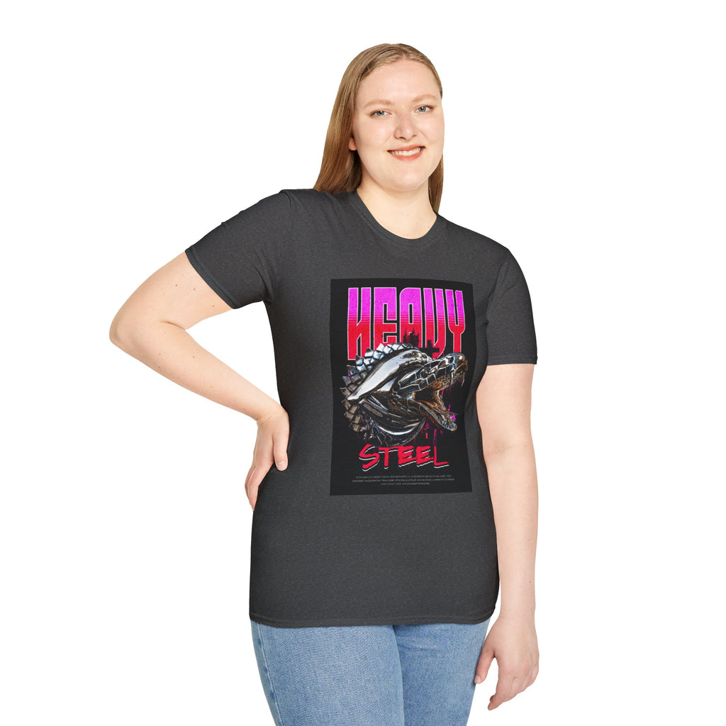Heavy Steel T-Shirt — Retro Motorcycle Skull Graphic Tee