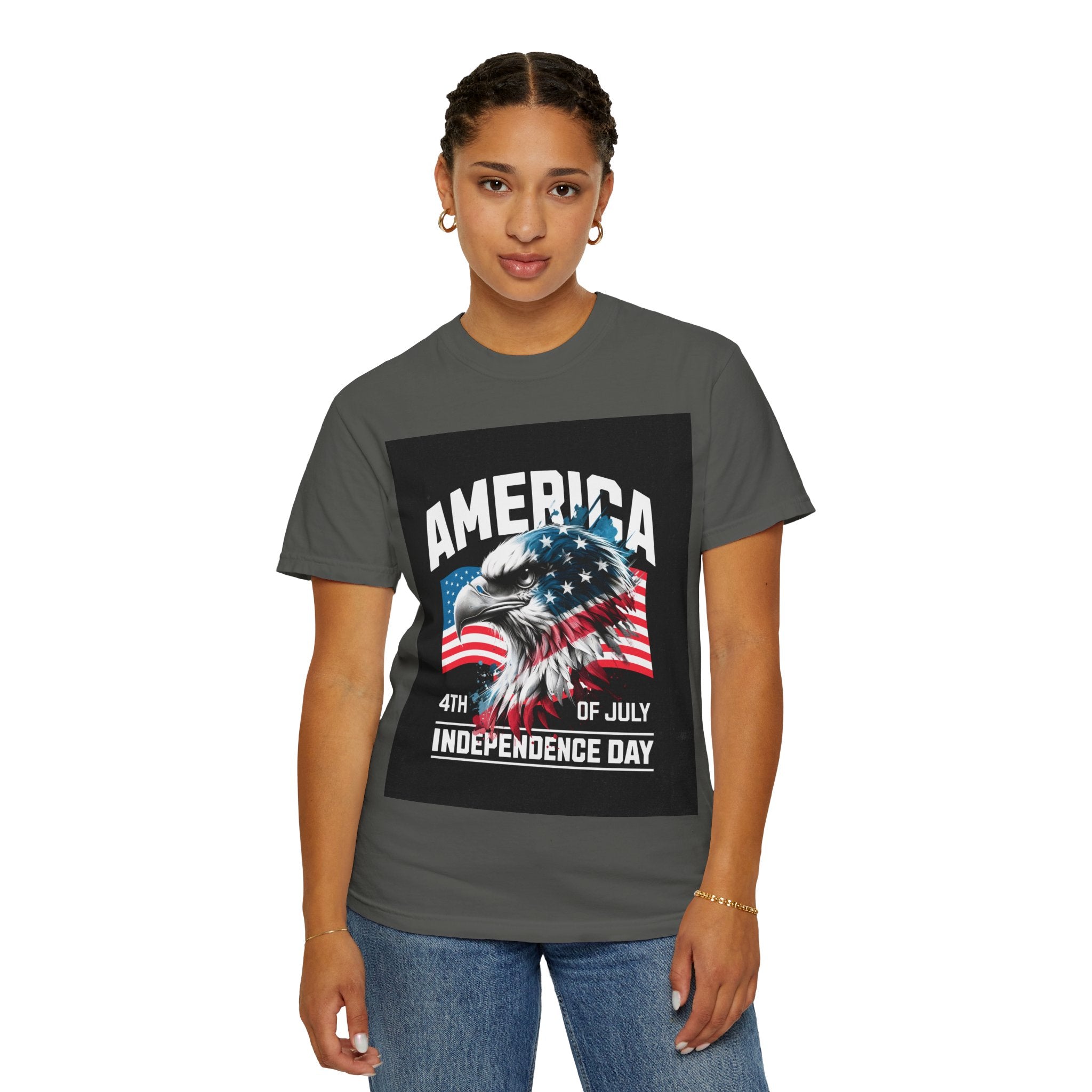 Independence Day T-shirt — 'America' Eagle Flag 4th of July Tee