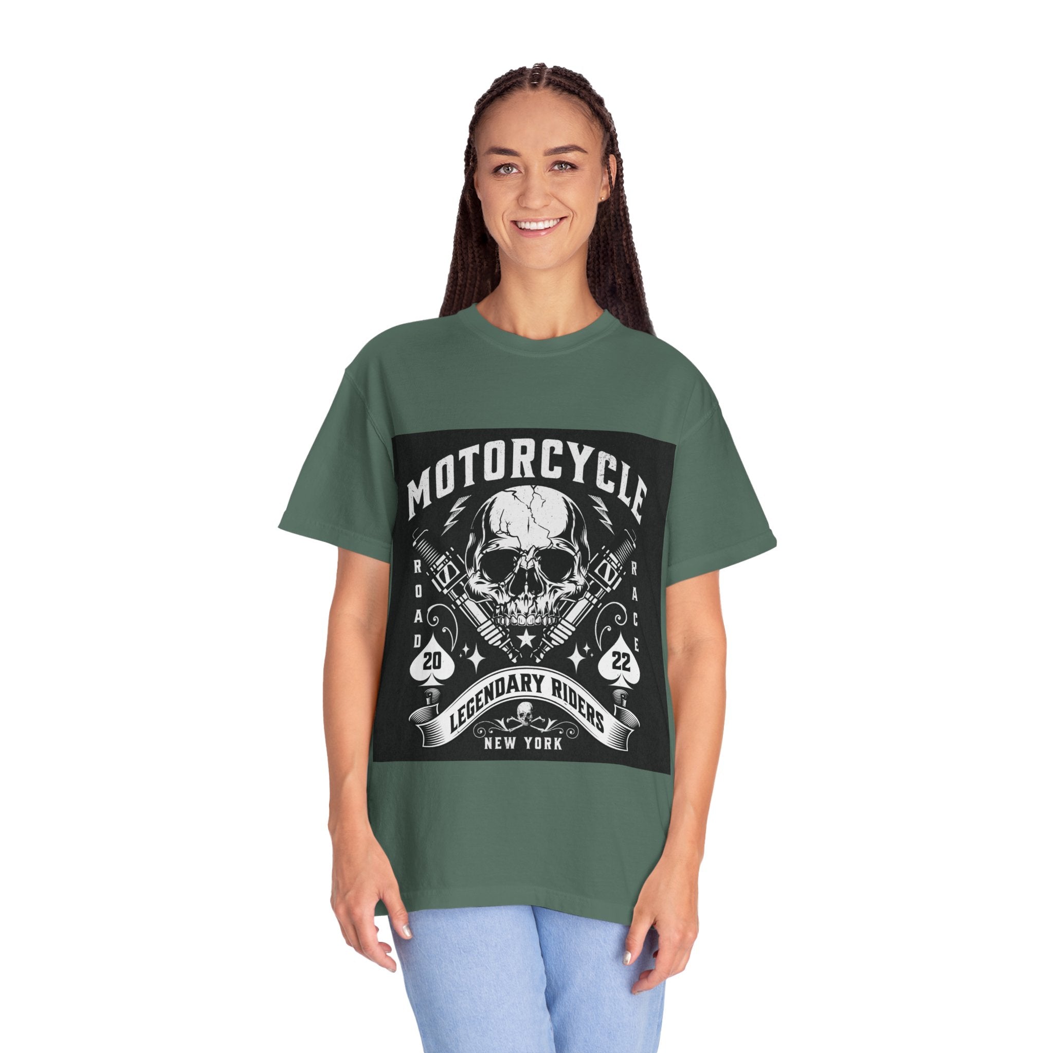 Motorcycle Skull Tee — "Legendary Riders" Vintage Biker Graphic T-Shirt