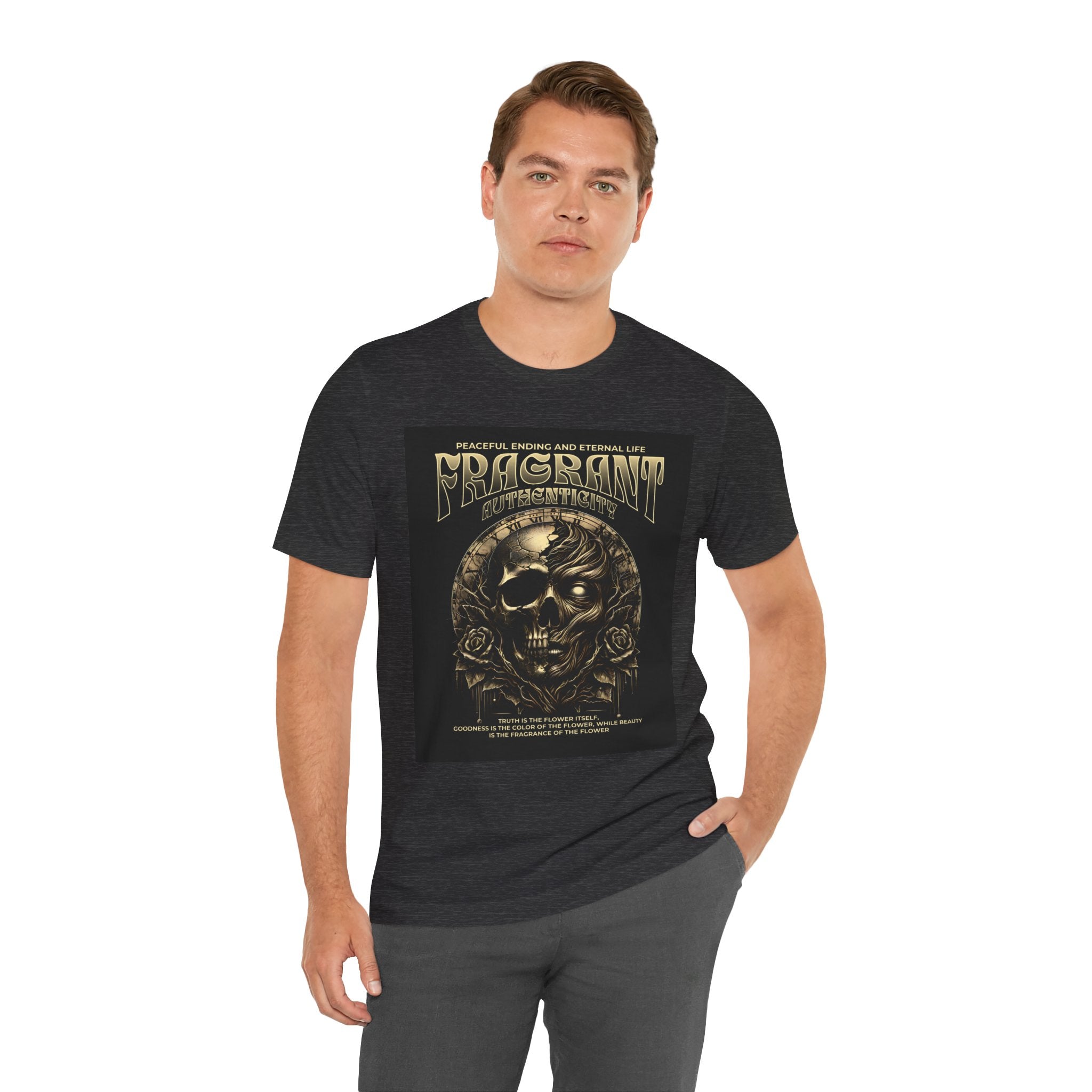 Skull & Roses Graphic Tee — "Fragrant" Vintage Gothic Band Shirt