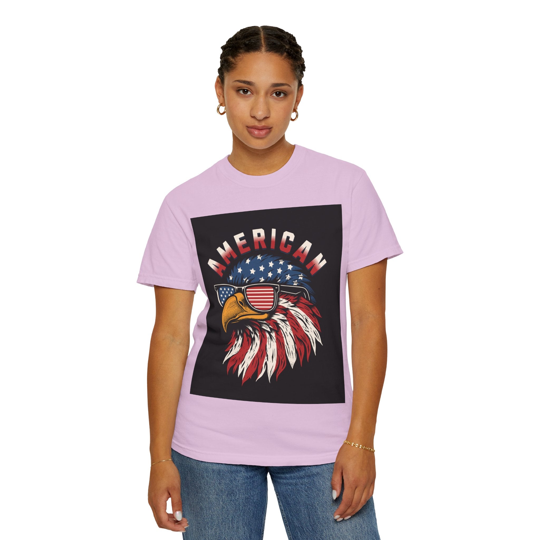 American Eagle Sunglasses T-Shirt — Patriotic USA Flag Graphic