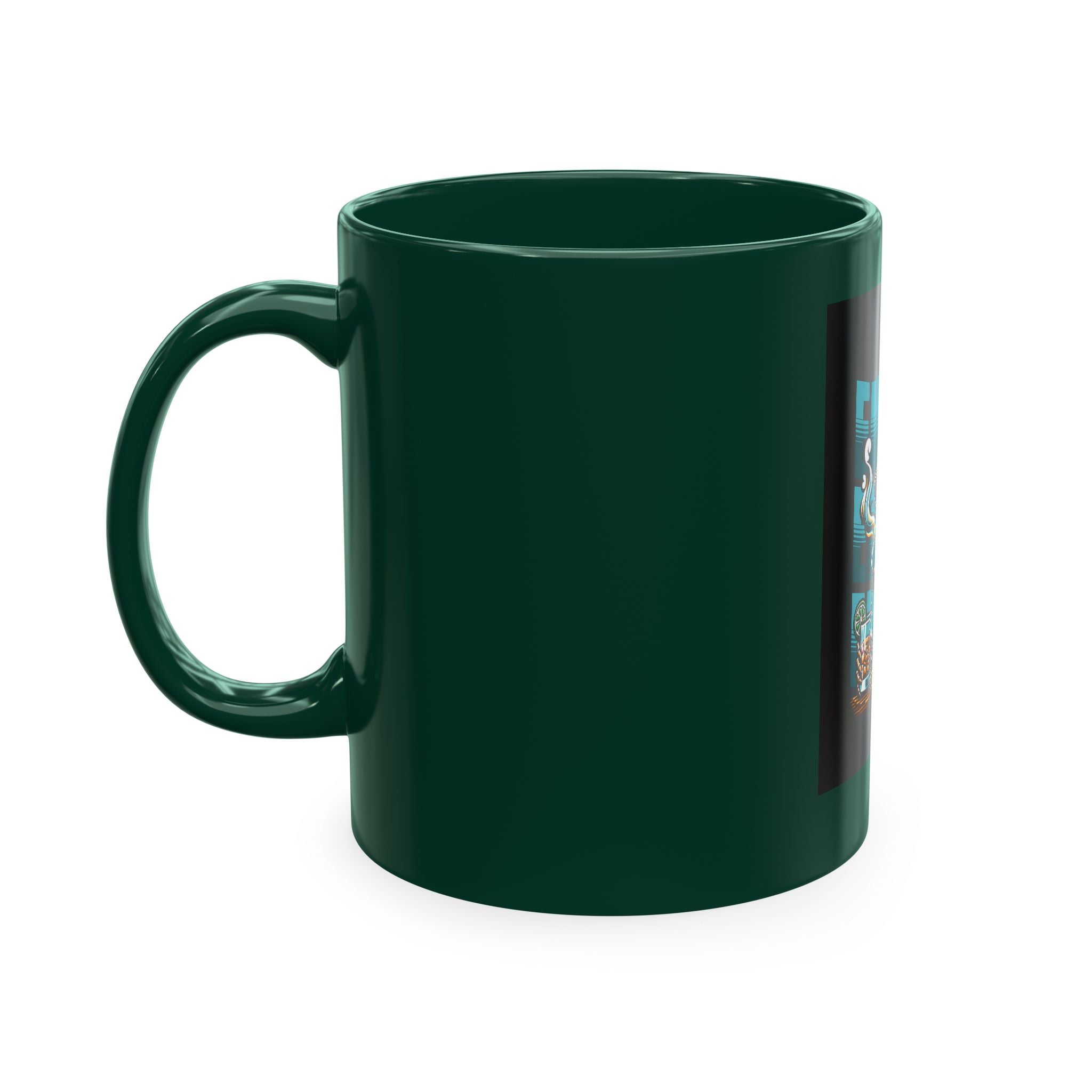 Skull 'Energy' Ceramic Coffee Mug — Retro Skeleton with Drink Design