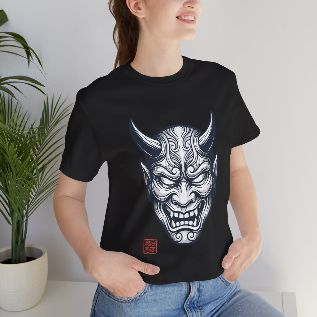 Demon Hannya Mask T‑Shirt — Japanese Oni Tattoo Graphic Tee