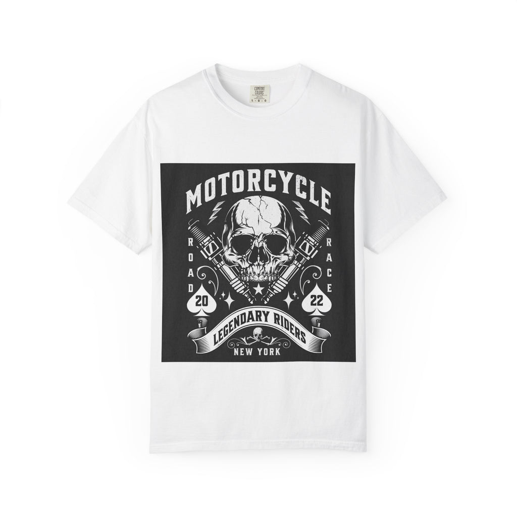 Motorcycle Skull Tee — "Legendary Riders" Vintage Biker Graphic T-Shirt