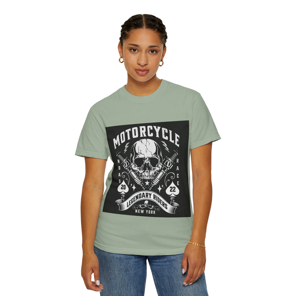 Motorcycle Skull Tee — "Legendary Riders" Vintage Biker Graphic T-Shirt