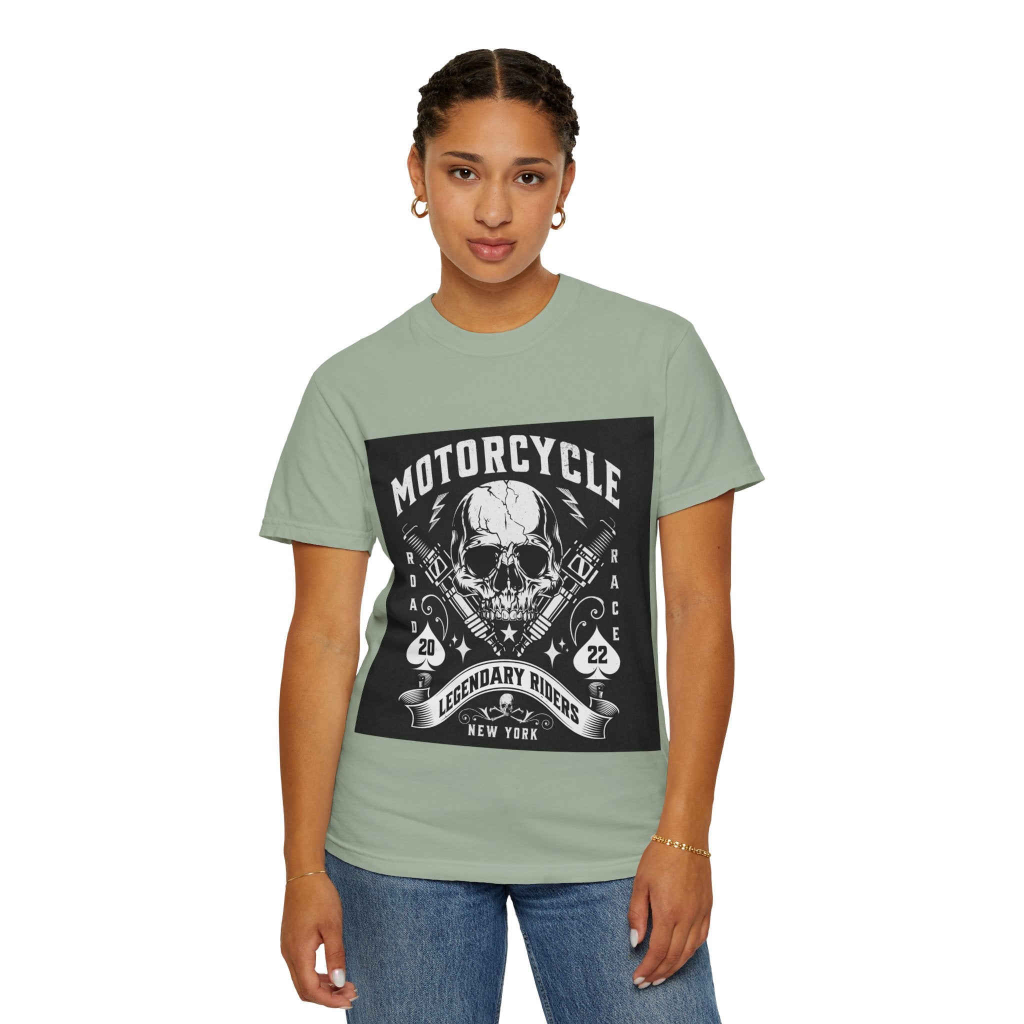 Motorcycle Skull Tee — "Legendary Riders" Vintage Biker Graphic T-Shirt