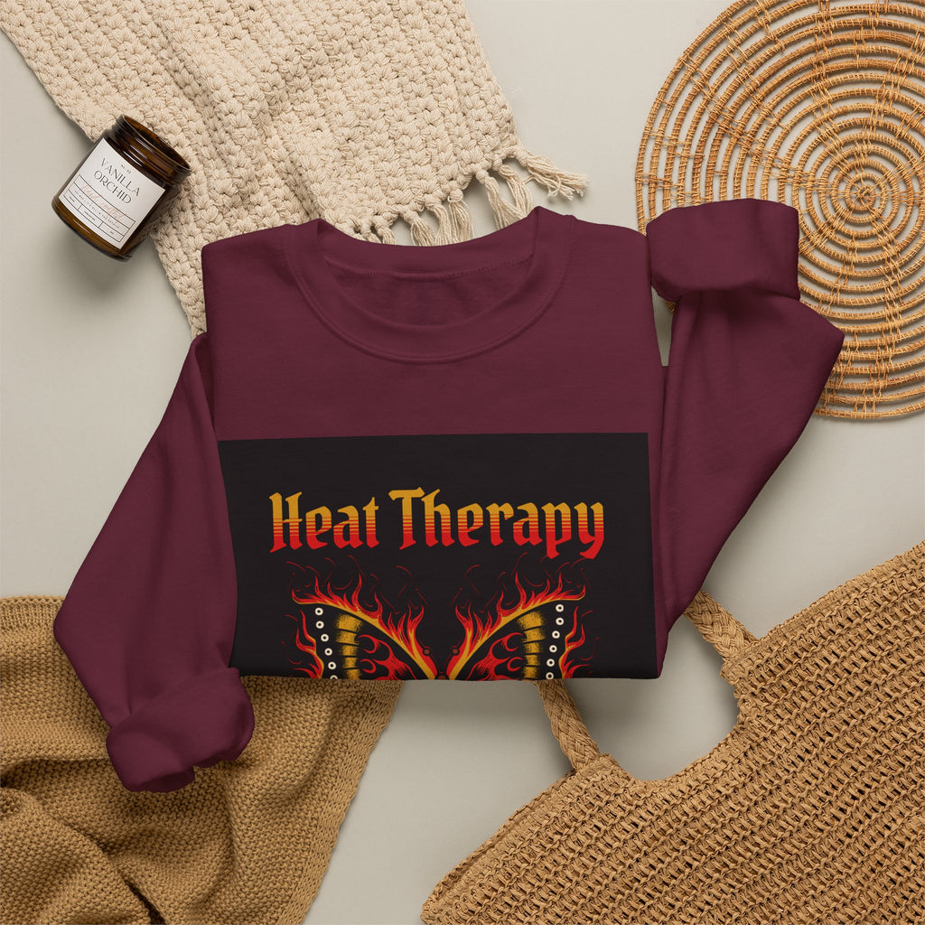 Heat Therapy Crewneck Sweatshirt — Butterfly Flame Graphic