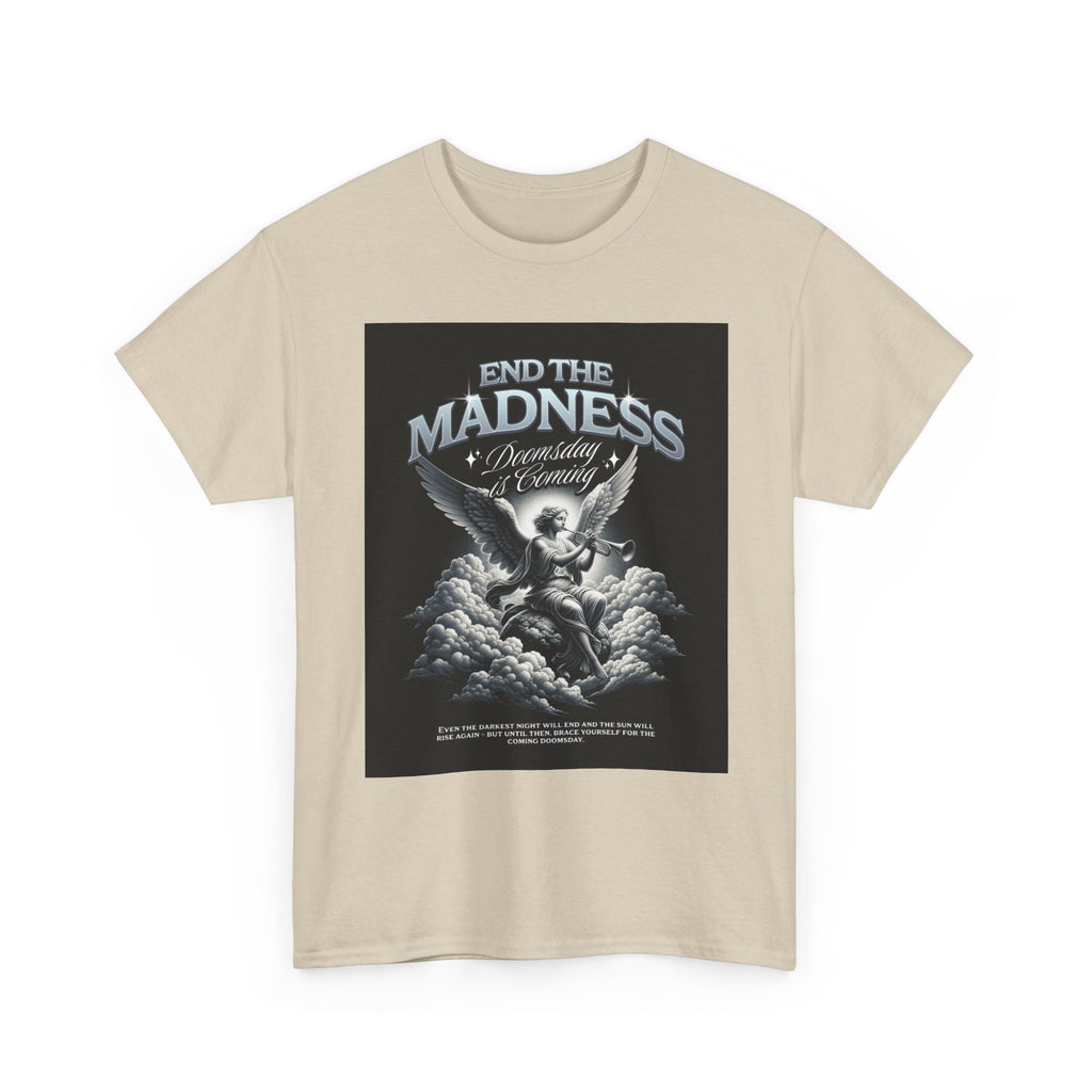 End the Madness Angel Graphic Tee — Vintage Gothic Band-Style T-Shirt