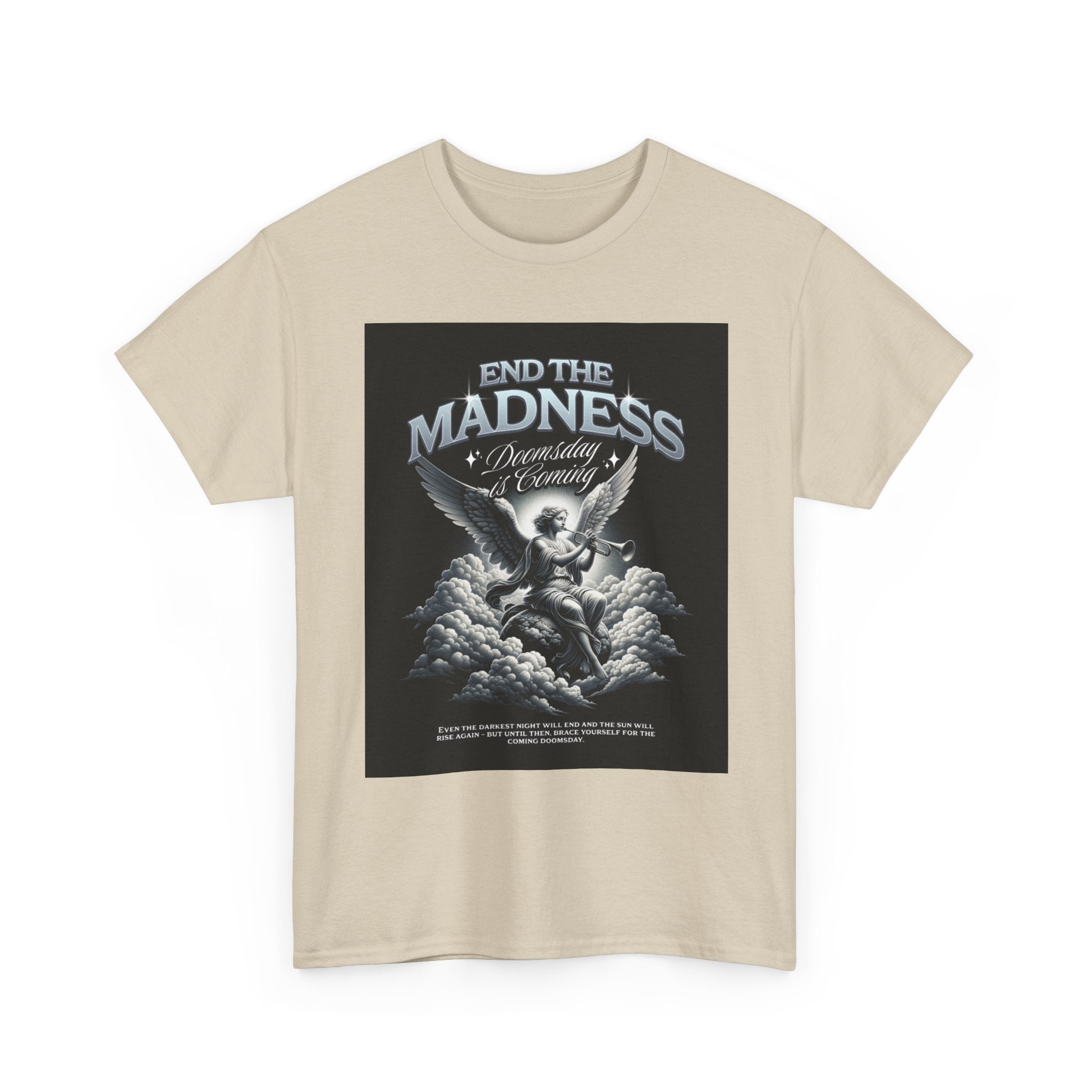 End the Madness Angel Graphic Tee — Vintage Gothic Band-Style T-Shirt