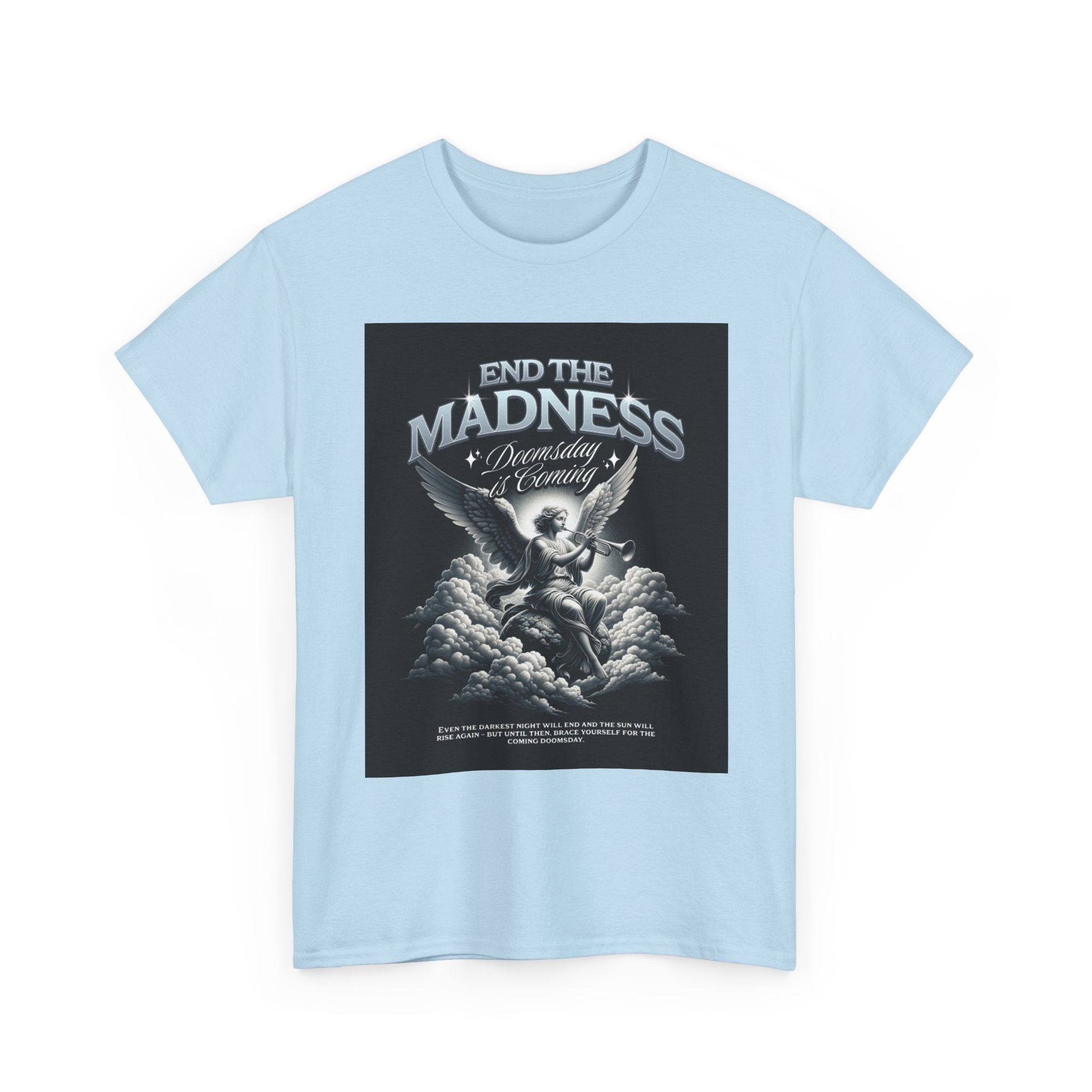 End the Madness Angel Graphic Tee — Vintage Gothic Band-Style T-Shirt