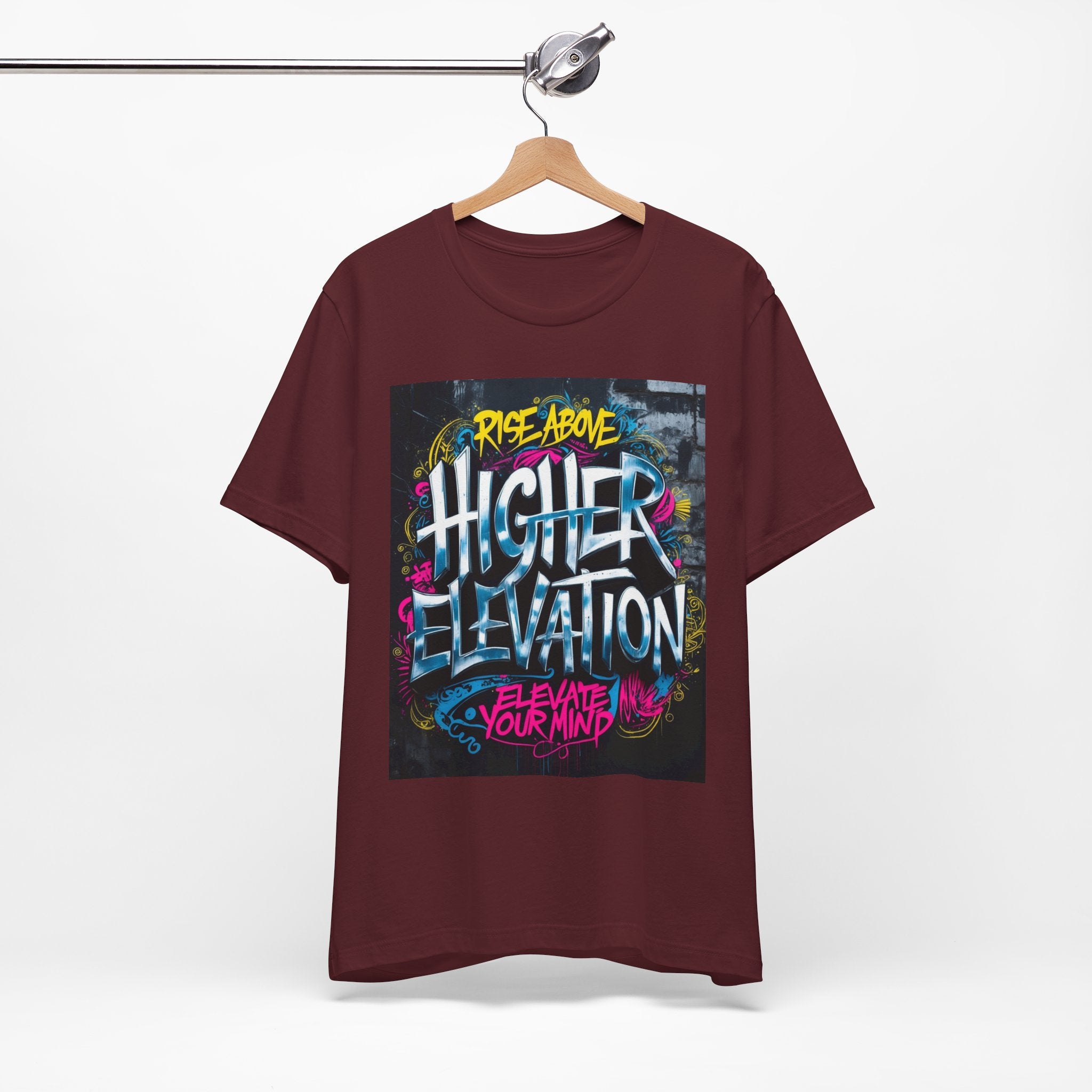Higher Elevation Graffiti T-Shirt — "Rise Above, Elevate Your Mind"