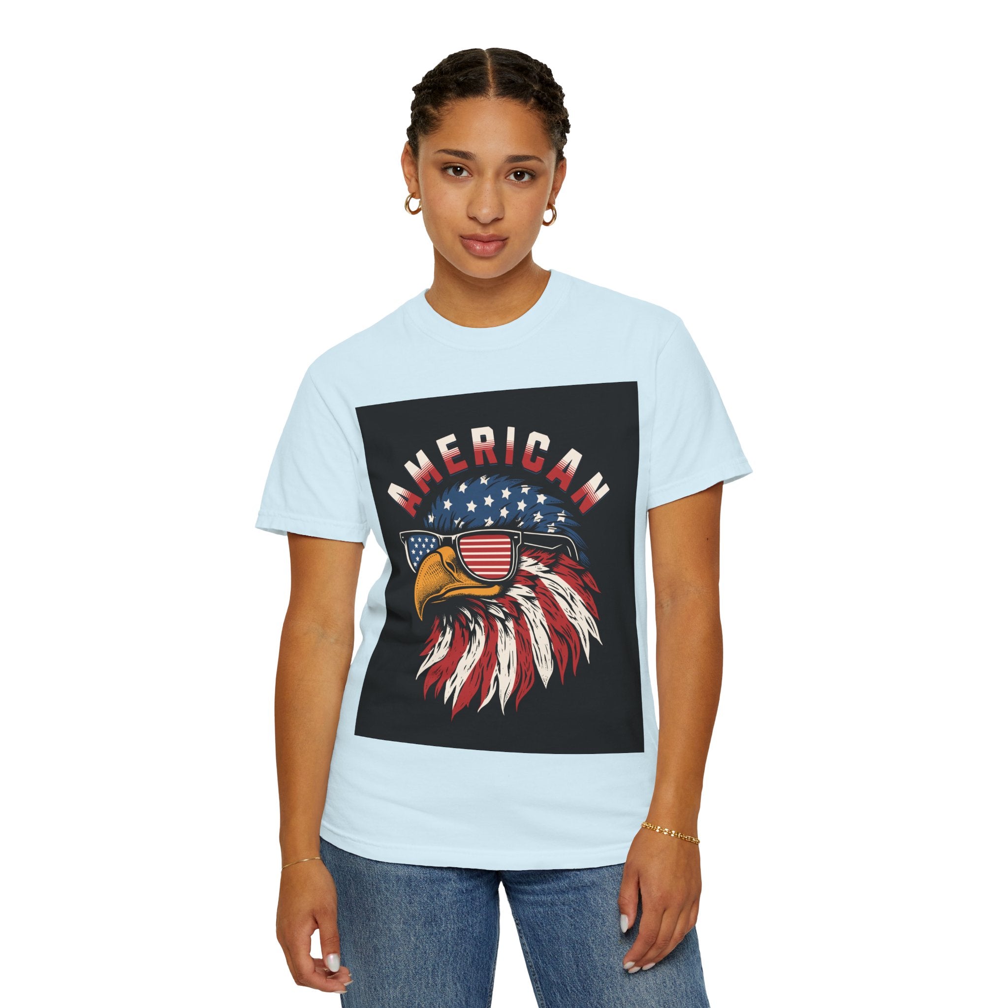 American Eagle Sunglasses T-Shirt — Patriotic USA Flag Graphic