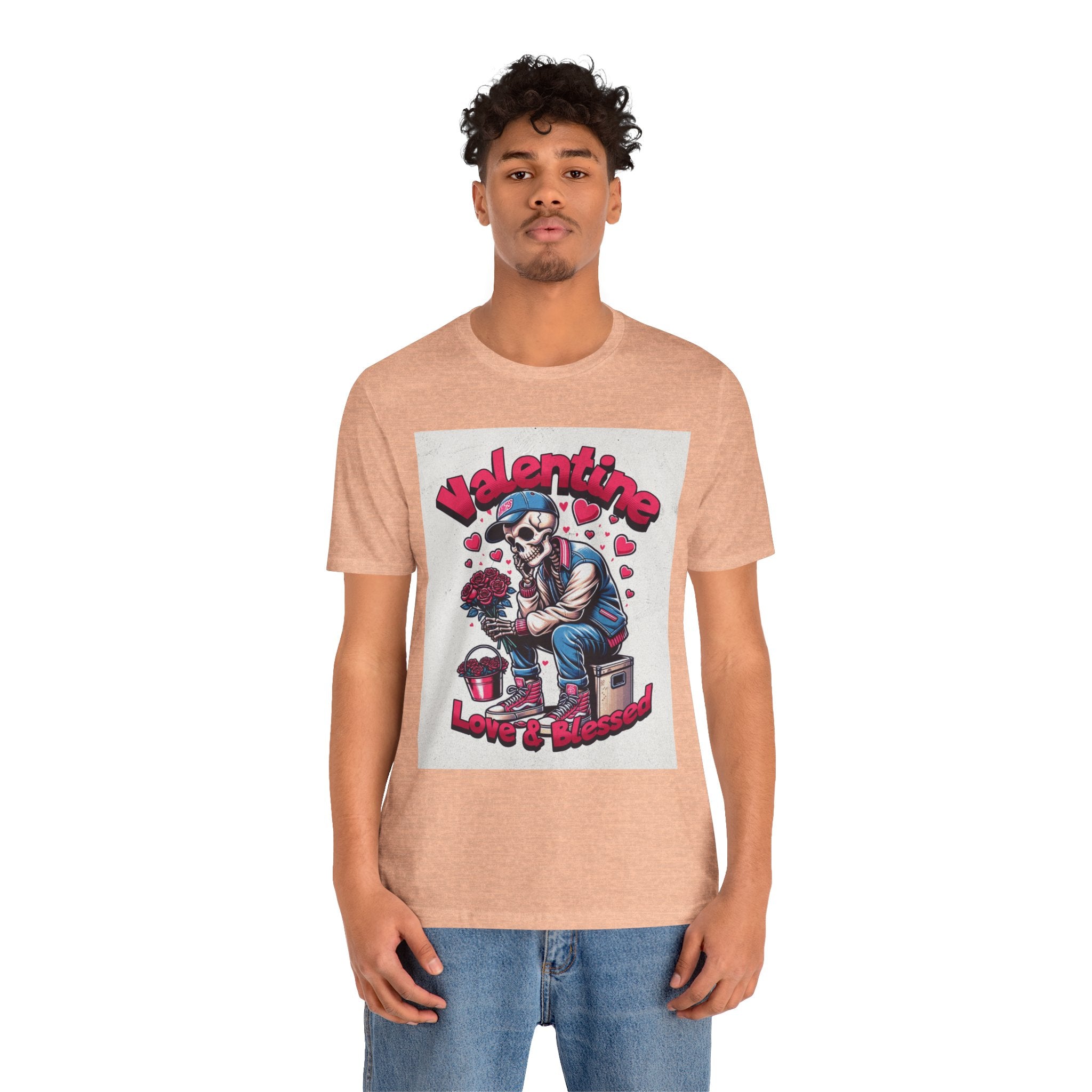 Valentine Skull T-Shirt – "Love & Blessed" Gothic Valentine Tee