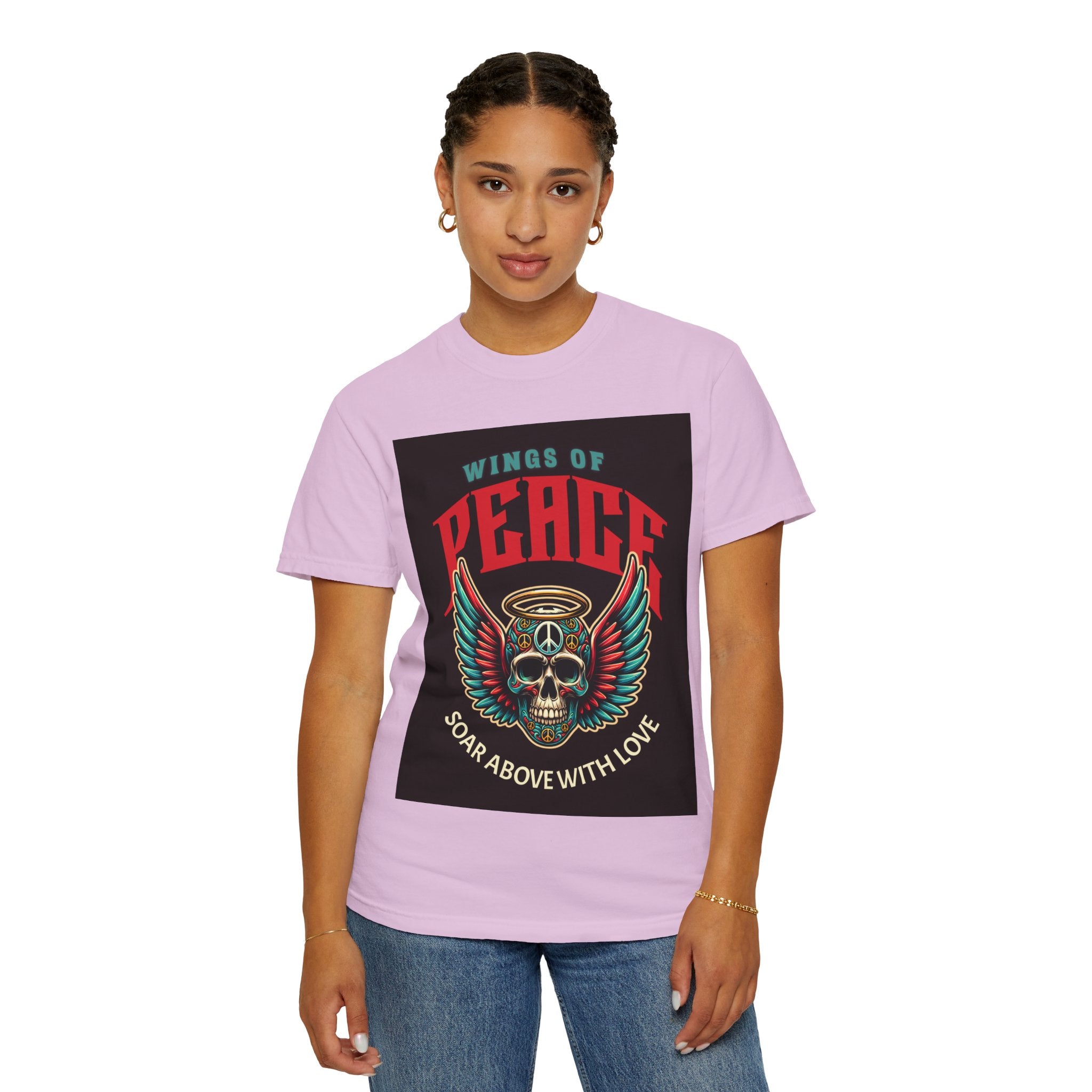 Wings of Peace Skull T-Shirt — "Soar Above With Love" Vintage Graphic Tee