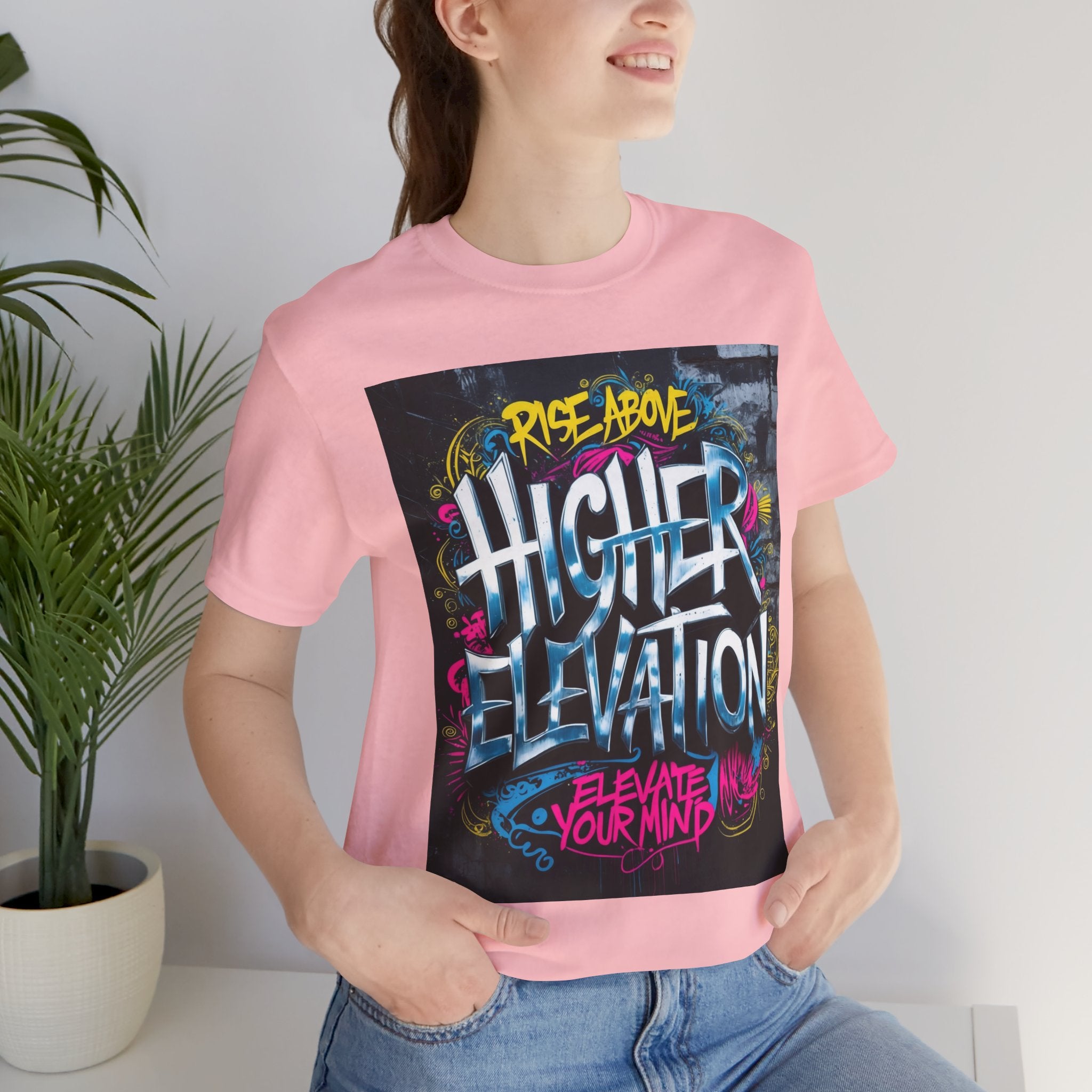 Higher Elevation Graffiti T-Shirt — "Rise Above, Elevate Your Mind"