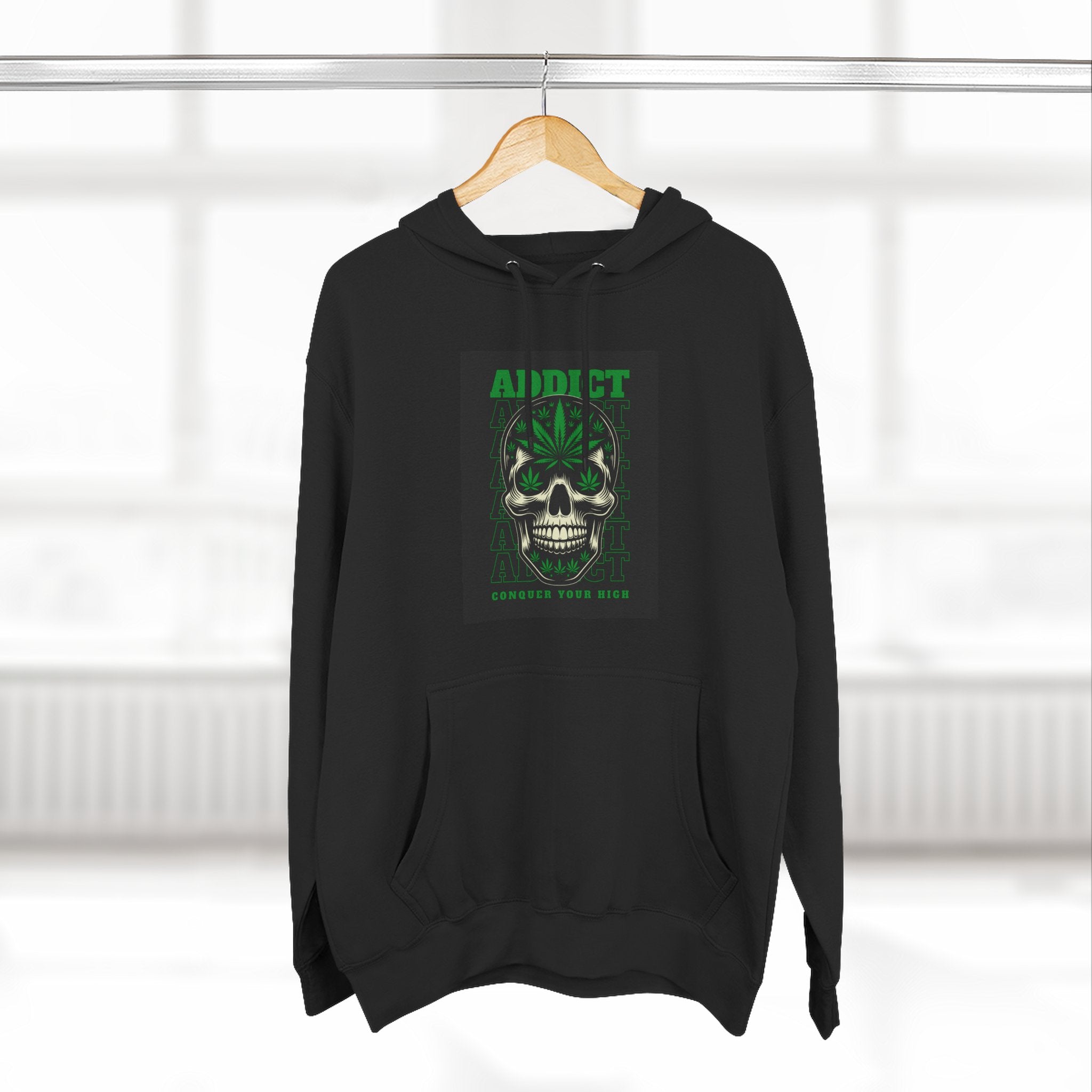 Skull & Snake Hoodie — "Addict" Graphic Pullover