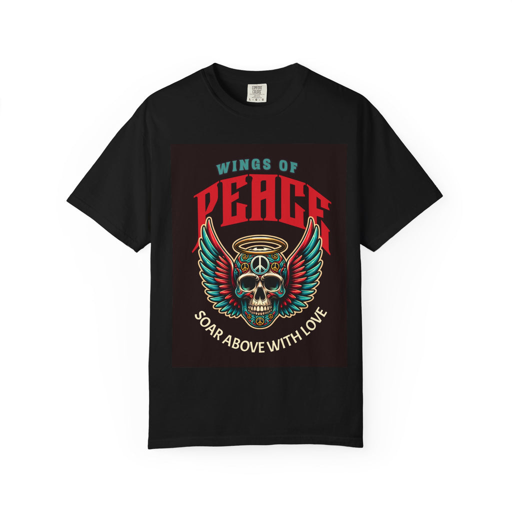 Wings of Peace Skull T-Shirt — "Soar Above With Love" Vintage Graphic Tee