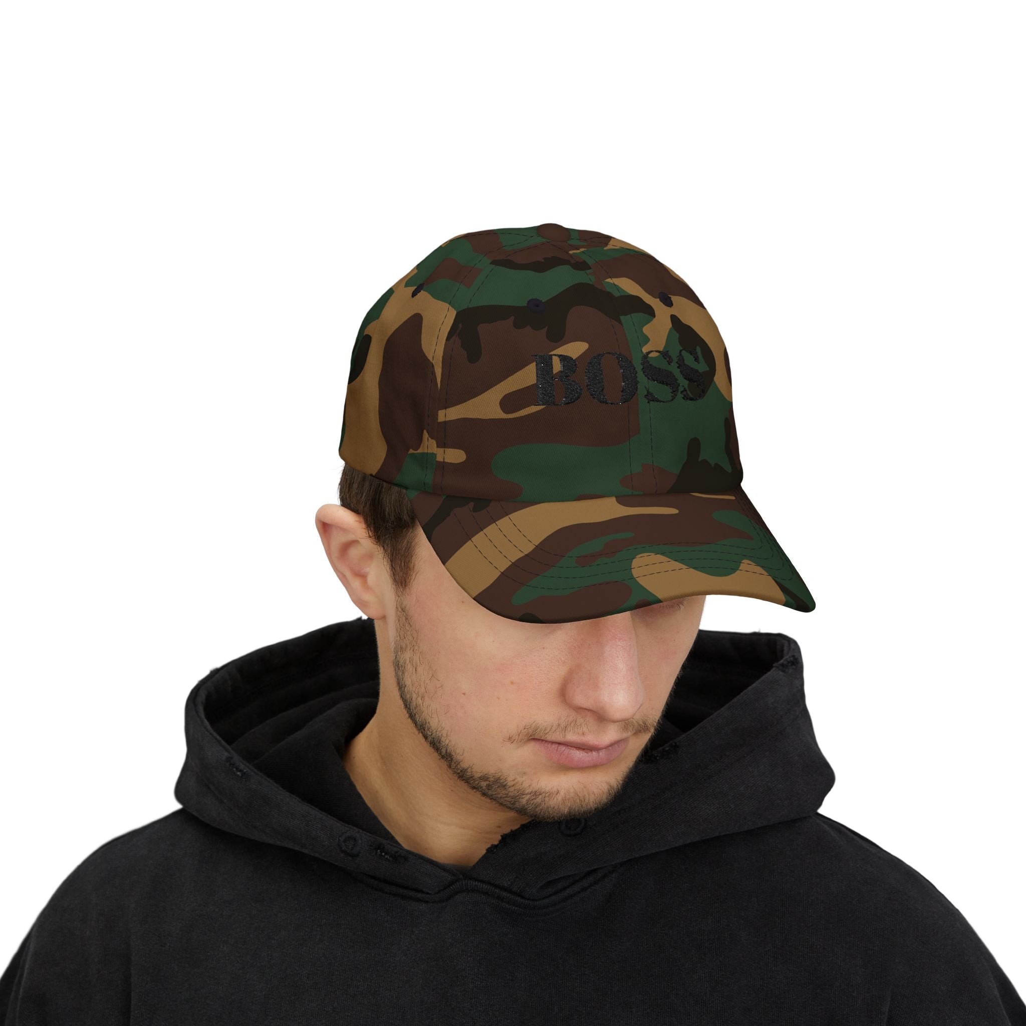 BOSS Embroidered Dad Cap - Classic White Baseball Hat