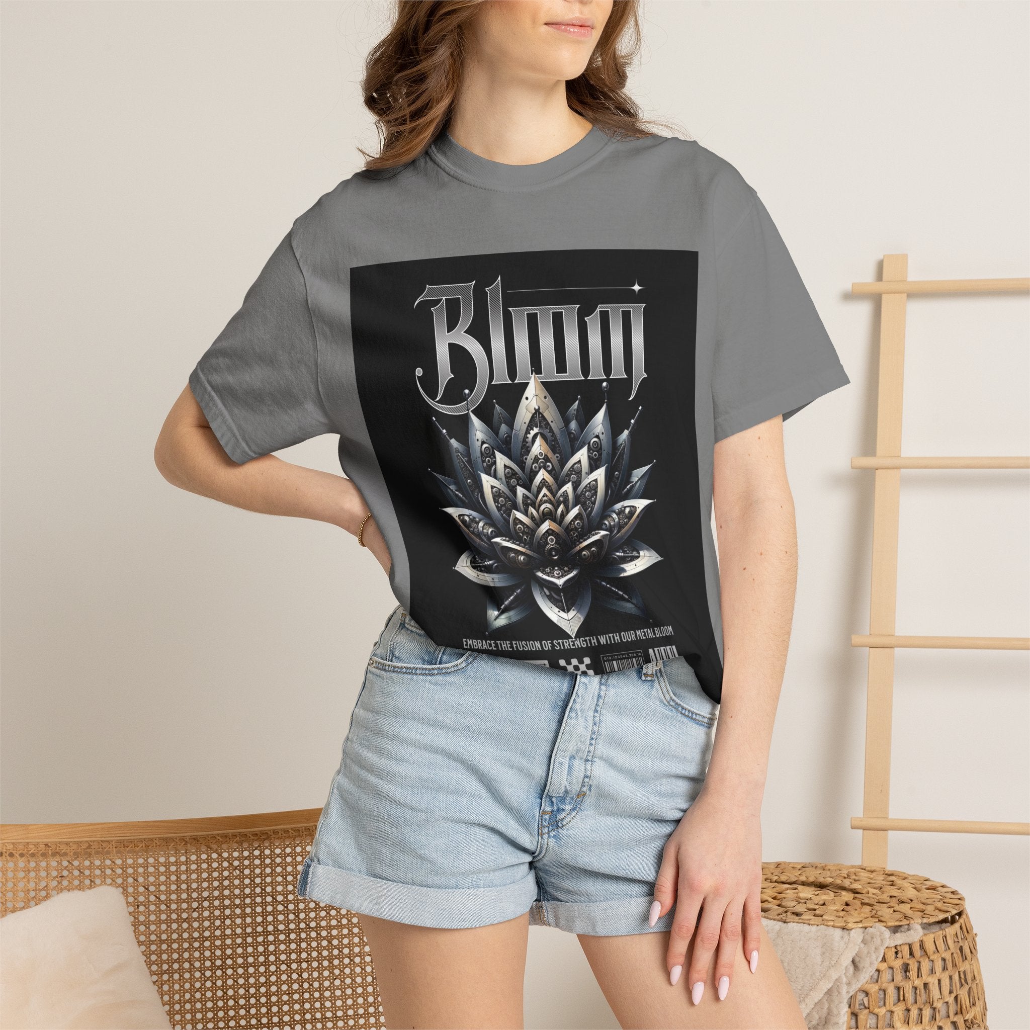 Metal Lotus Graphic T-Shirt — "Bloom" Gothic Band Poster Tee