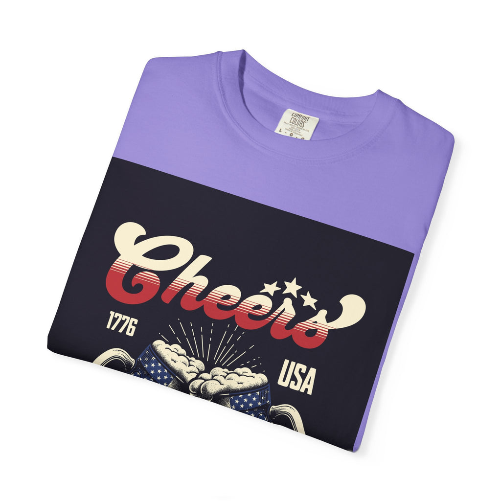 Cheers USA T-Shirt — Patriotic Beer Mugs Graphic Tee (1776)