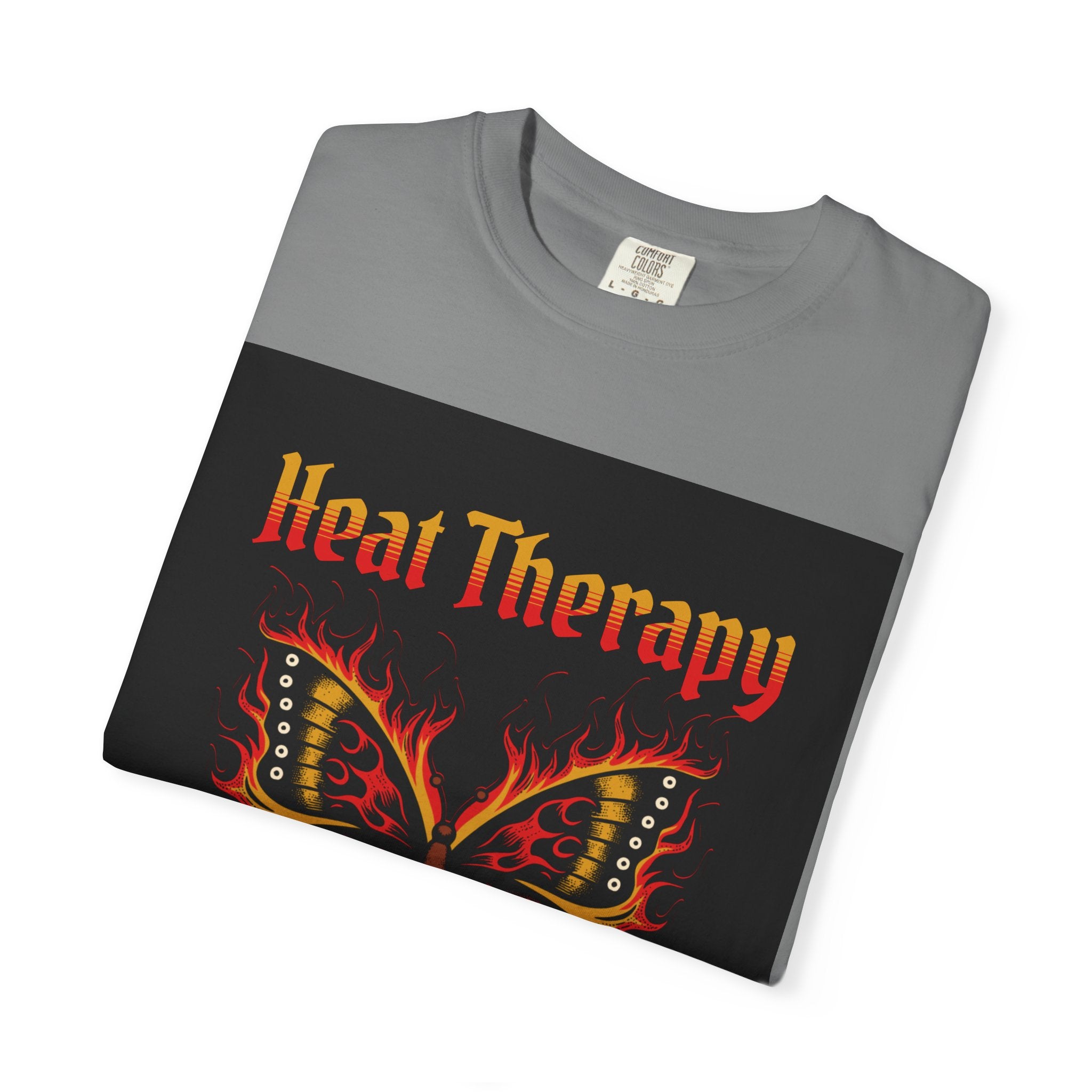 Heat Therapy Butterfly T-Shirt — Retro Floral Sunflower Design