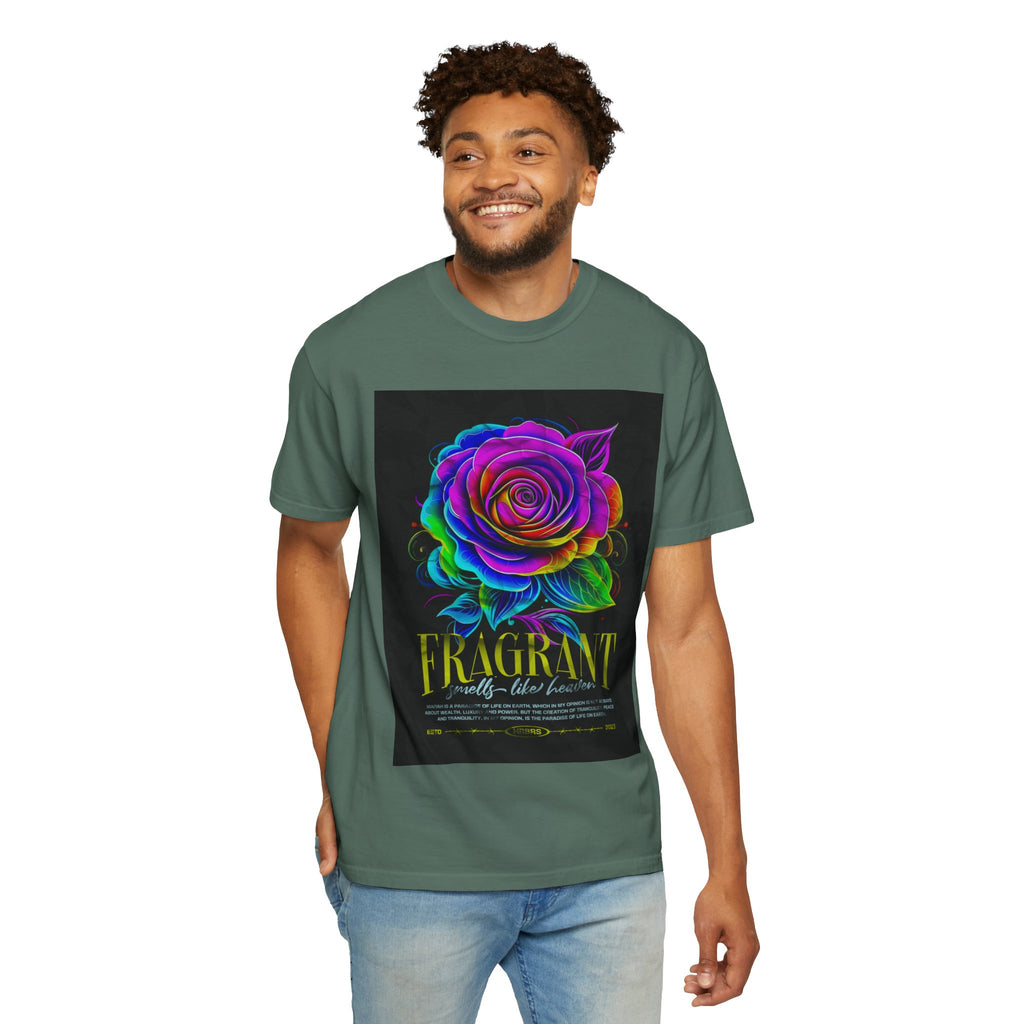 Fragrant Rainbow Rose T-Shirt — Vibrant Floral Graphic Tee