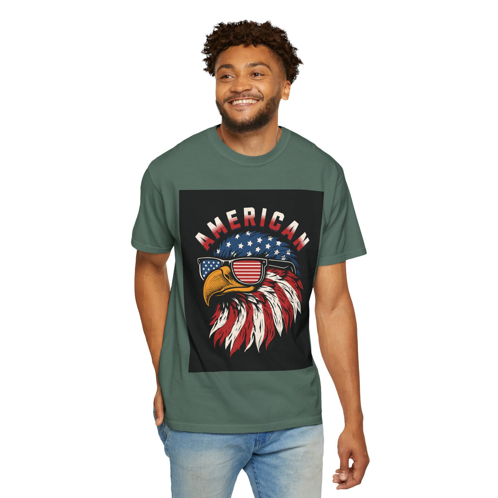 American Eagle Sunglasses T-Shirt — Patriotic USA Flag Graphic