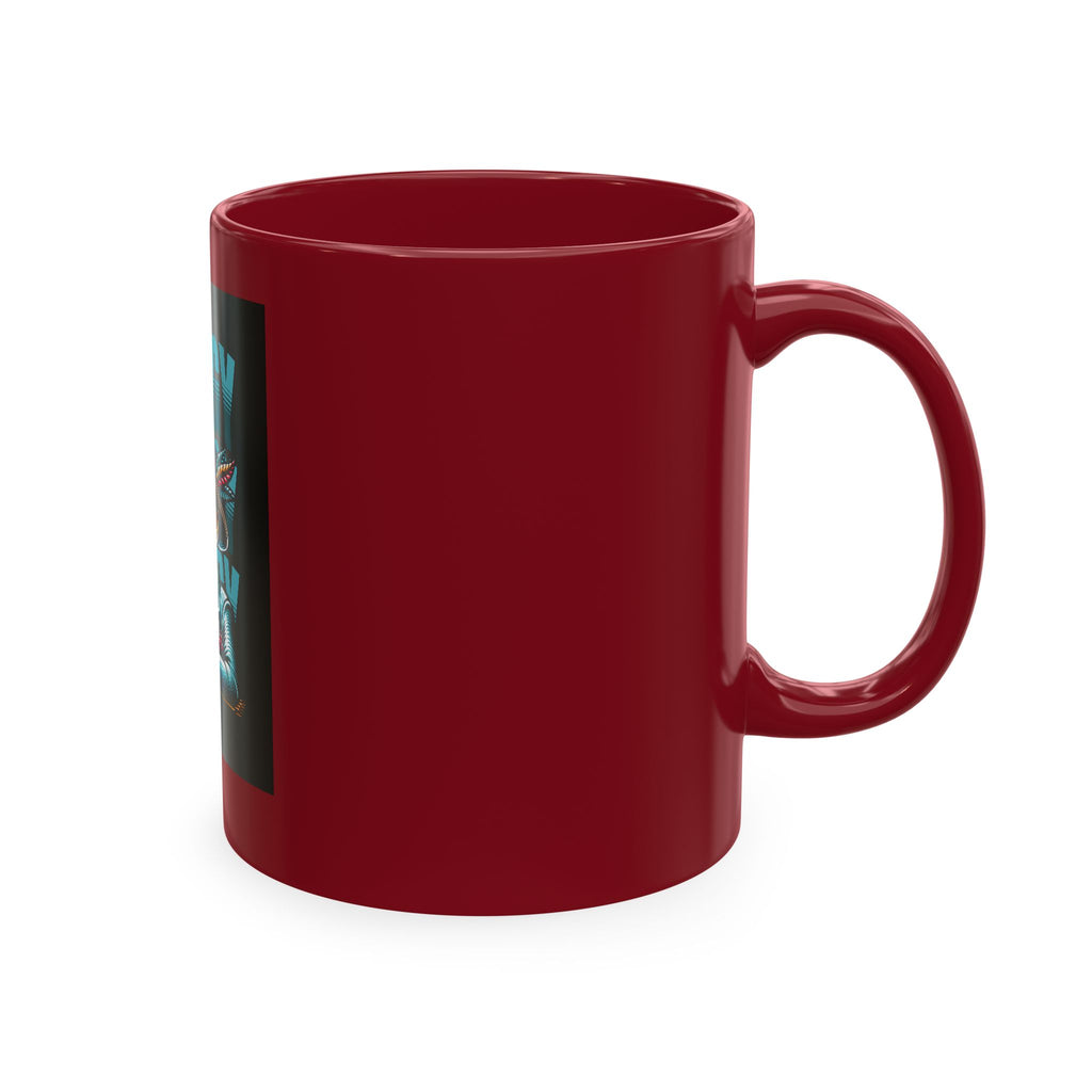 Skull 'Energy' Ceramic Coffee Mug — Retro Skeleton with Drink Design