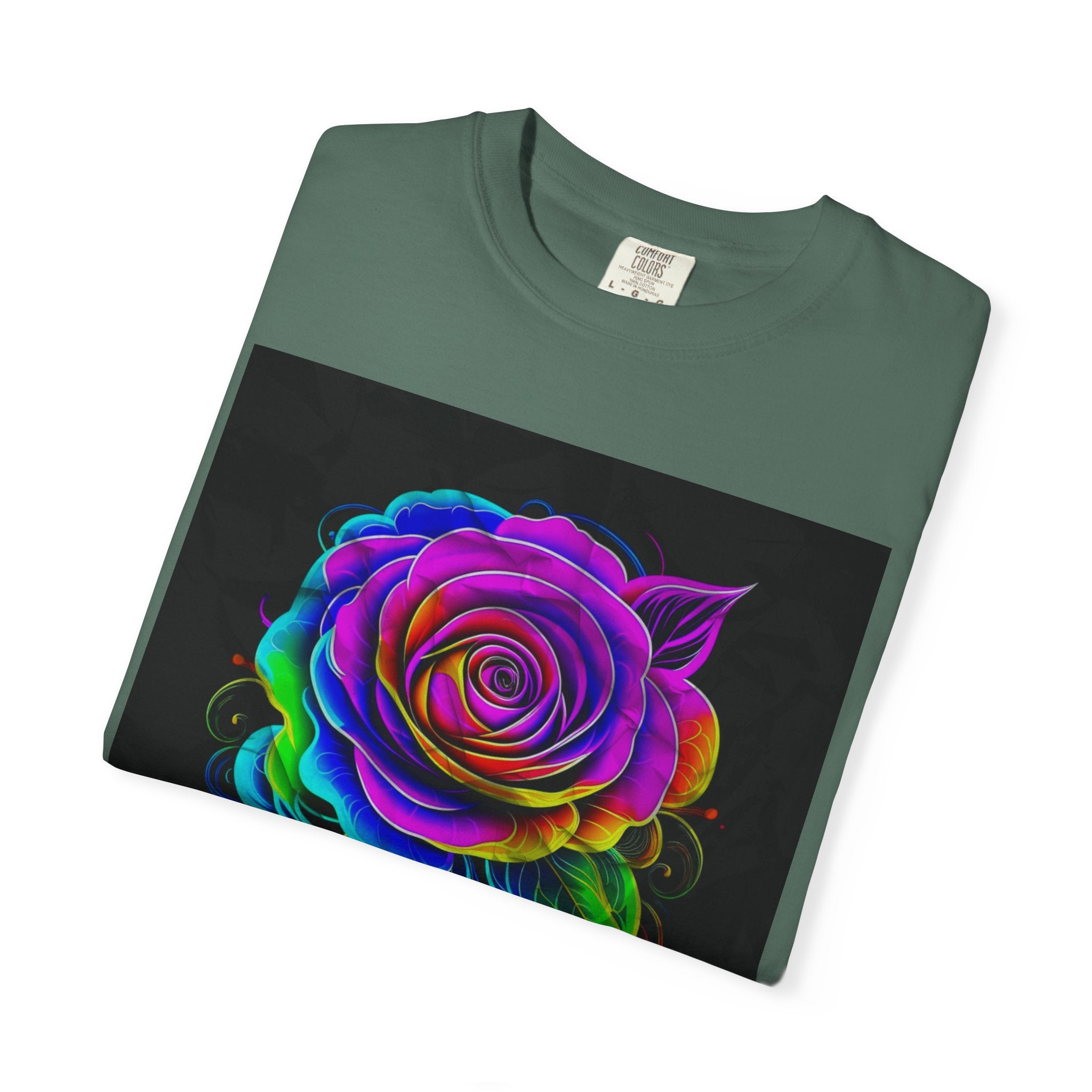 Fragrant Rainbow Rose T-Shirt — Vibrant Floral Graphic Tee