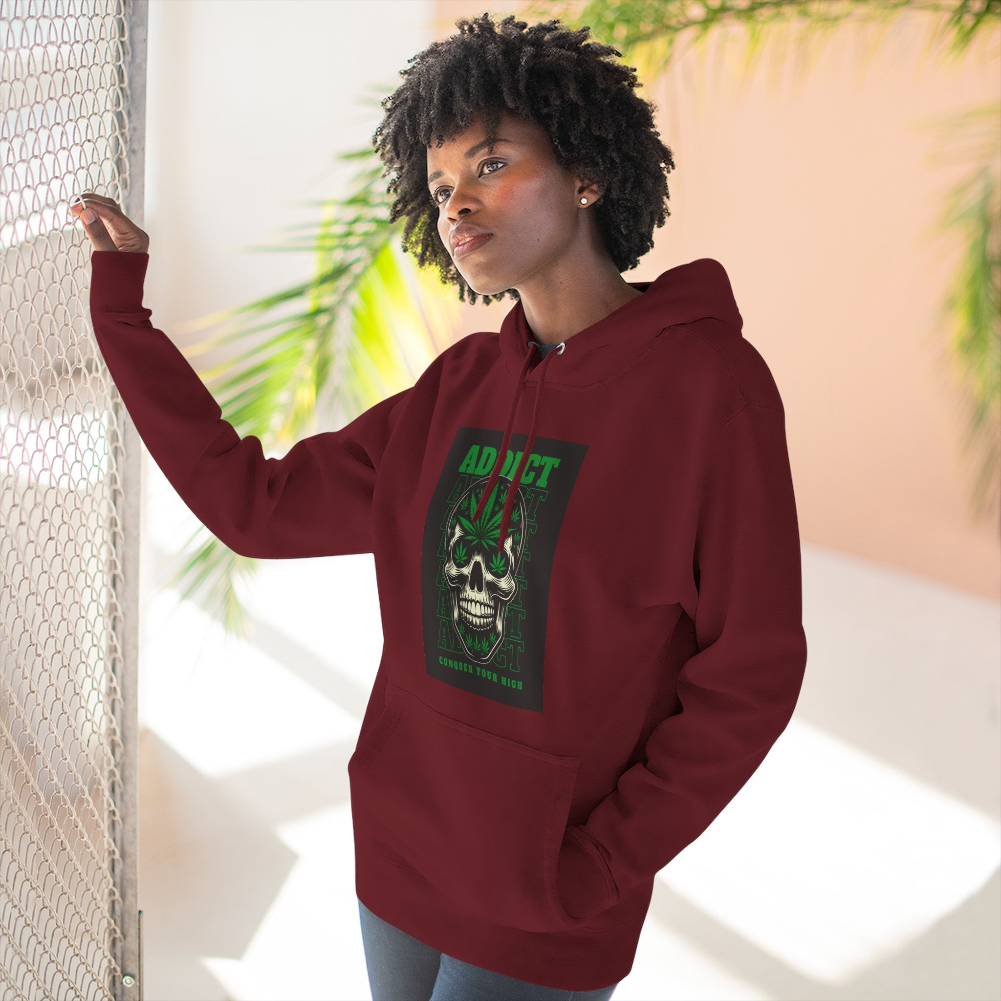 Skull & Snake Hoodie — "Addict" Graphic Pullover
