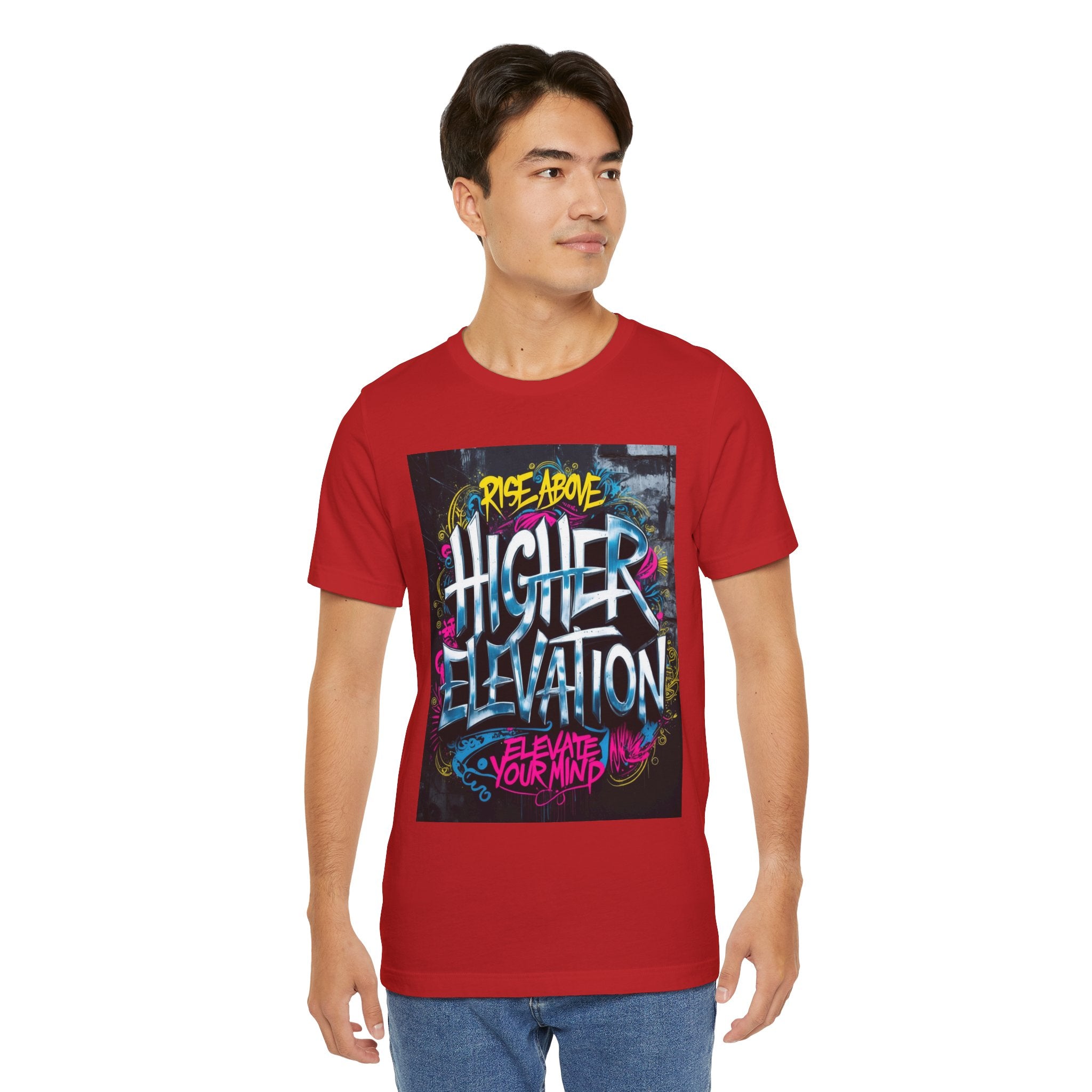Higher Elevation Graffiti T-Shirt — "Rise Above, Elevate Your Mind"