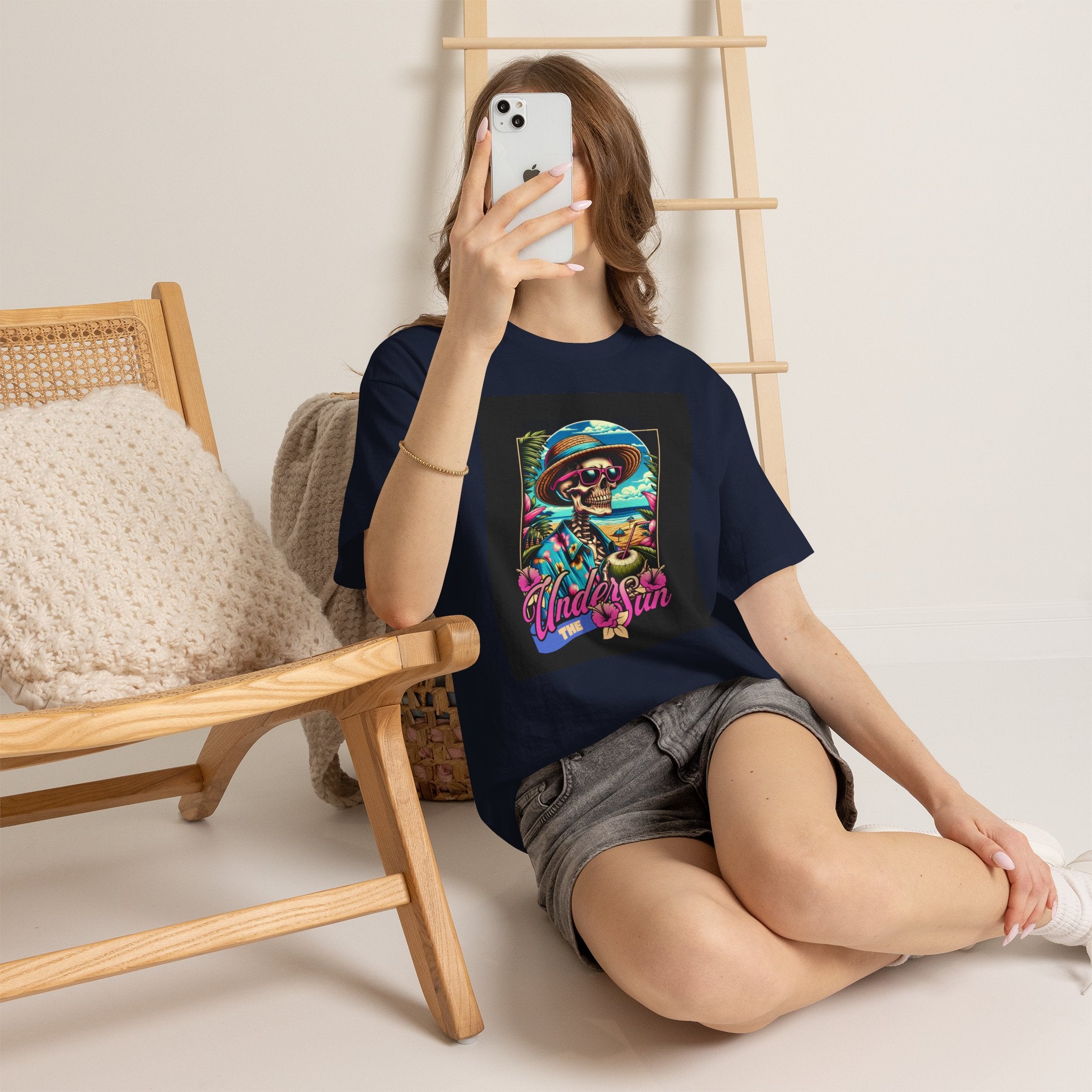 Skull Beach Tee — "Under the Sun" Retro Surf Graphic T-Shirt