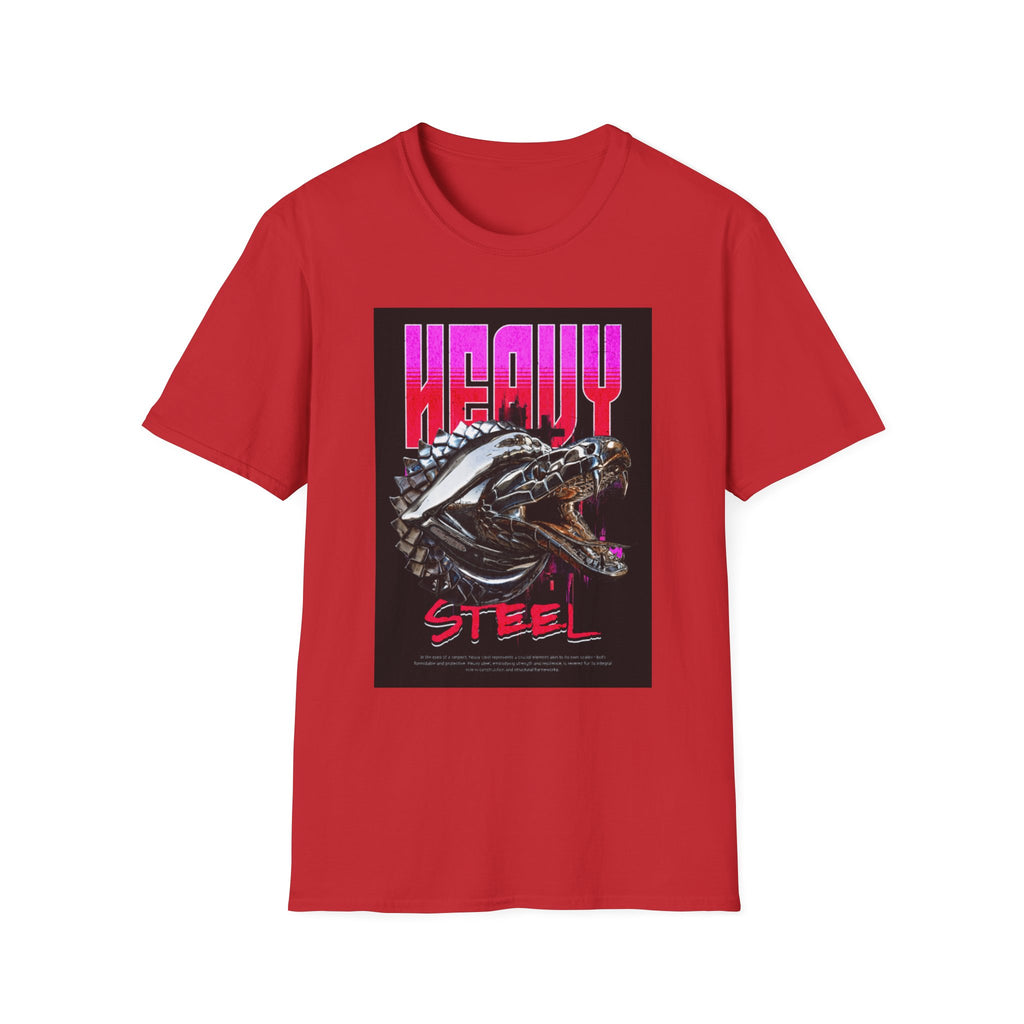 Heavy Steel T-Shirt — Retro Motorcycle Skull Graphic Tee