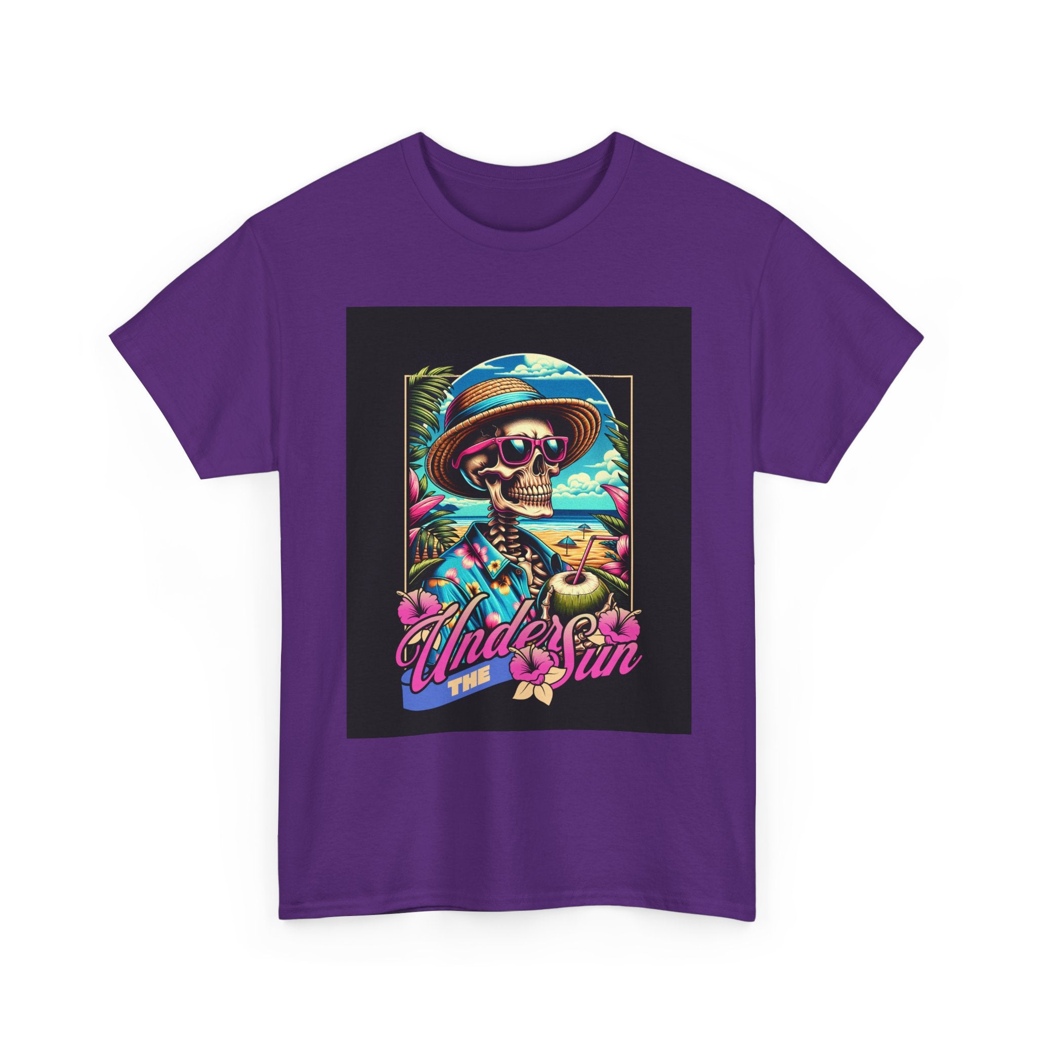 Skull Beach Tee — "Under the Sun" Retro Surf Graphic T-Shirt
