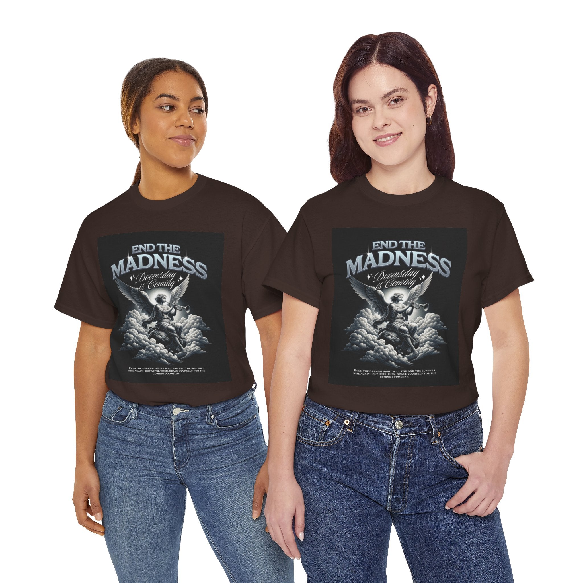 End the Madness Angel Graphic Tee — Vintage Gothic Band-Style T-Shirt