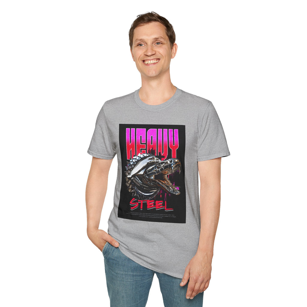 Heavy Steel T-Shirt — Retro Motorcycle Skull Graphic Tee