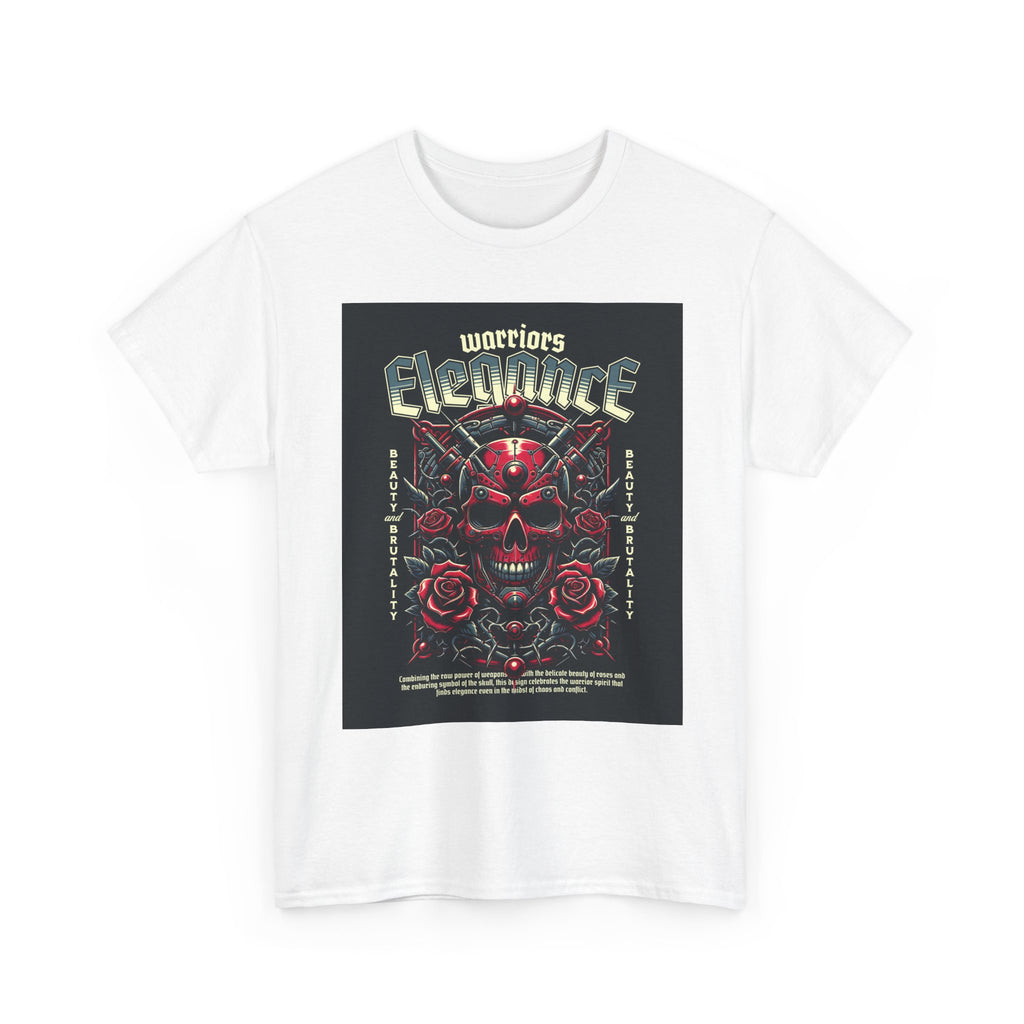 Warriors Electric Skull T‑Shirt — Red Skull & Roses Rock Graphic Tee