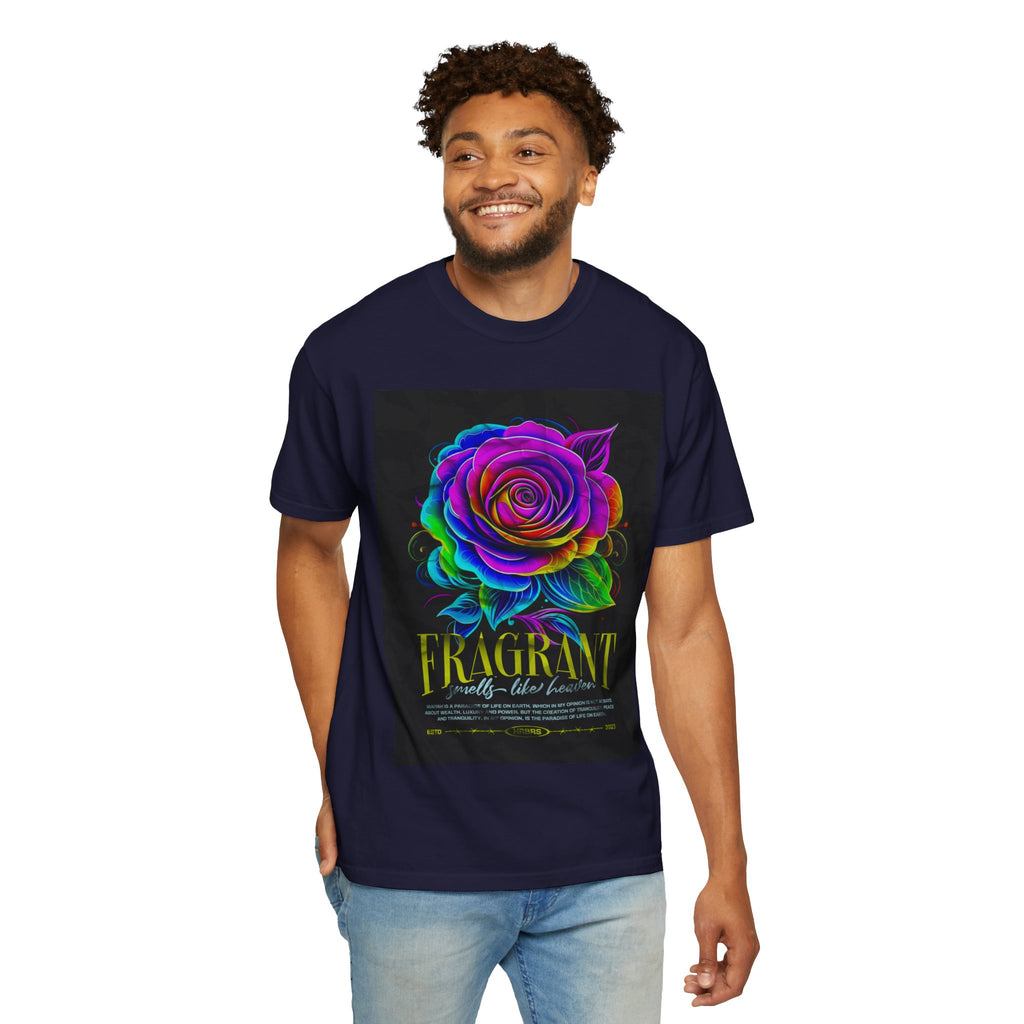Fragrant Rainbow Rose T-Shirt — Vibrant Floral Graphic Tee